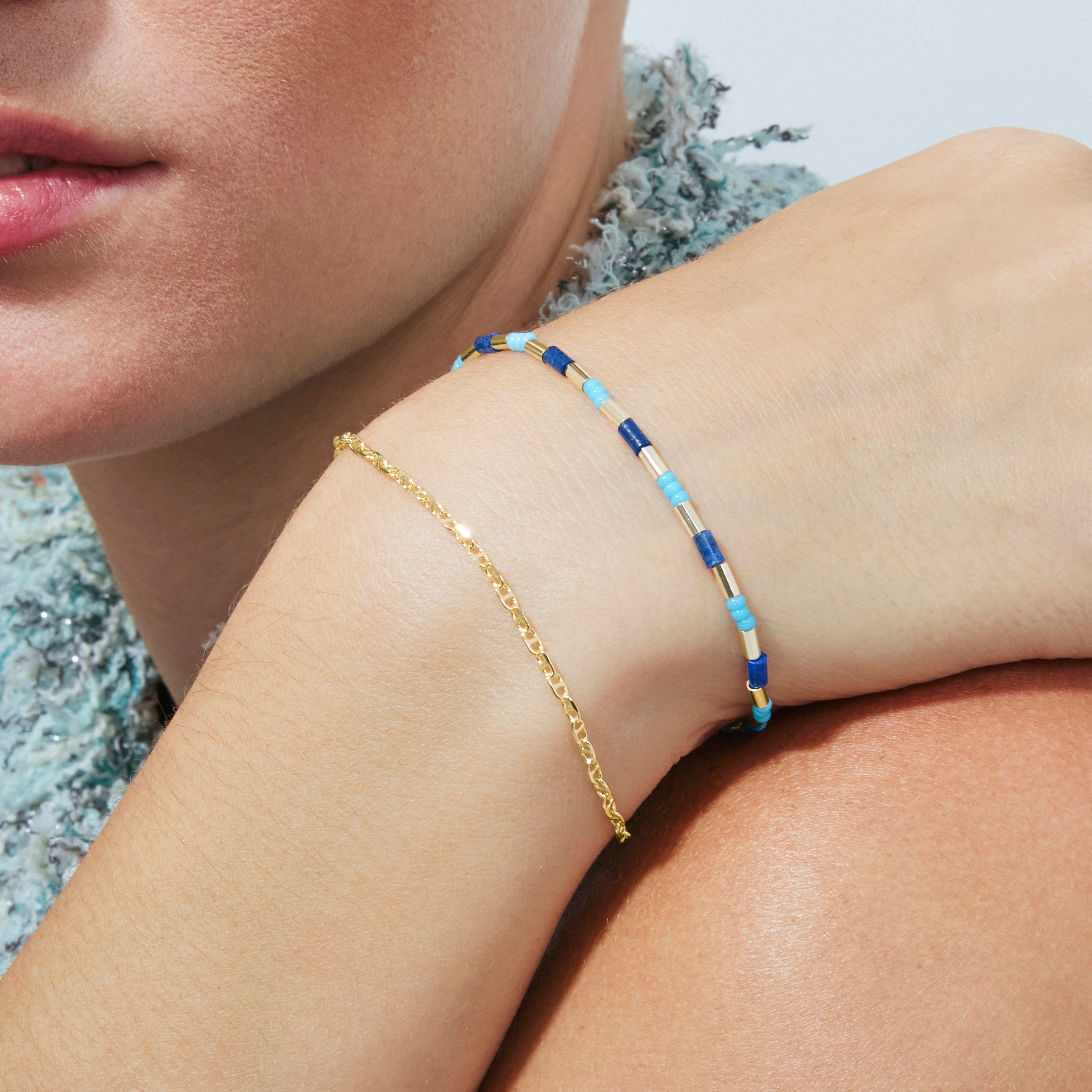 Pulseira de Prata de Lei 925 com acabamento em ouro amarelo de 18k - Chokki