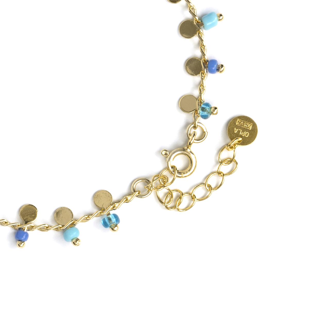 Sterling Silver 925 Bracelet with Sparkling Zirconia, Finished in 18k Yellow Gold - Limaso