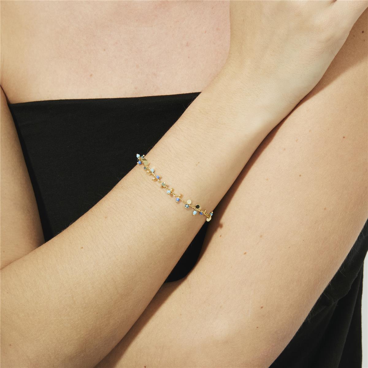 Sterling Silver 925 Bracelet with Sparkling Zirconia, Finished in 18k Yellow Gold - Limaso