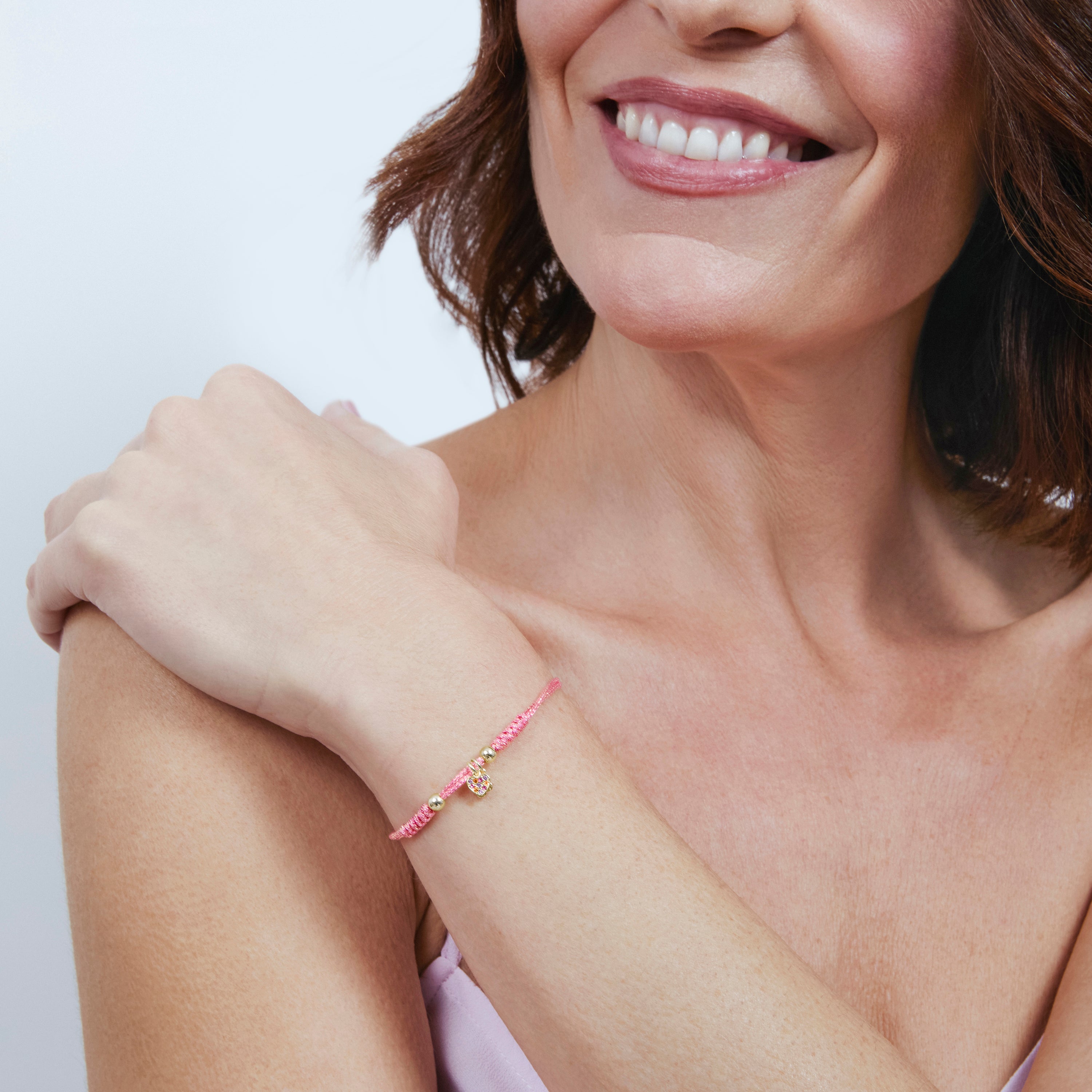 Armband aus 925er Sterlingsilber mit mehrfarbigen Zirkonsteinen, vergoldet mit 18 Karat Gelbgold - Biaja