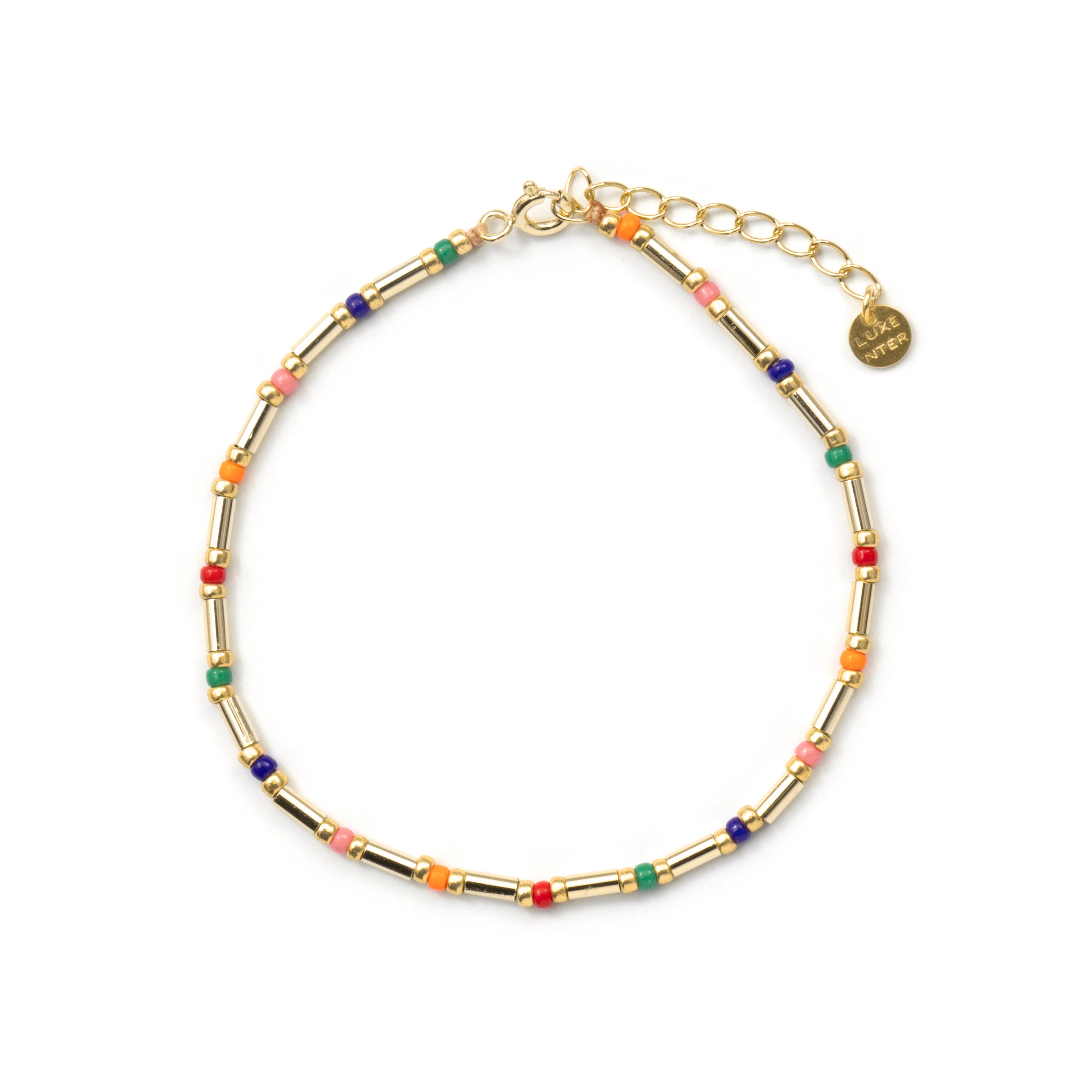 Bracelet en argent sterling 925 et cristal multicolore avec finition en or jaune 18 carats - Sharawi