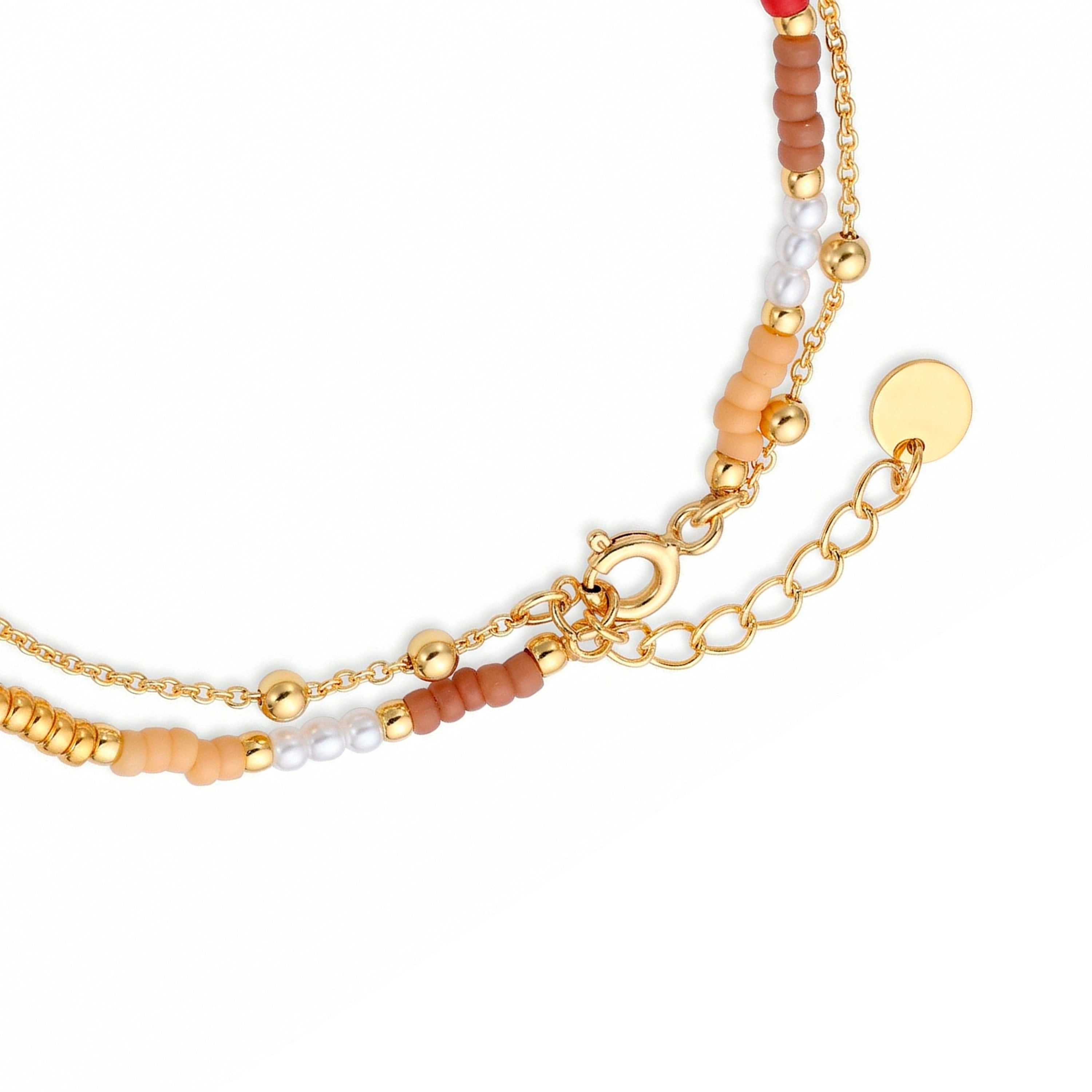 Pulseira de Prata de Lei 925 e Cristal Multicolor com acabamento em ouro amarelo de 18k - Oru