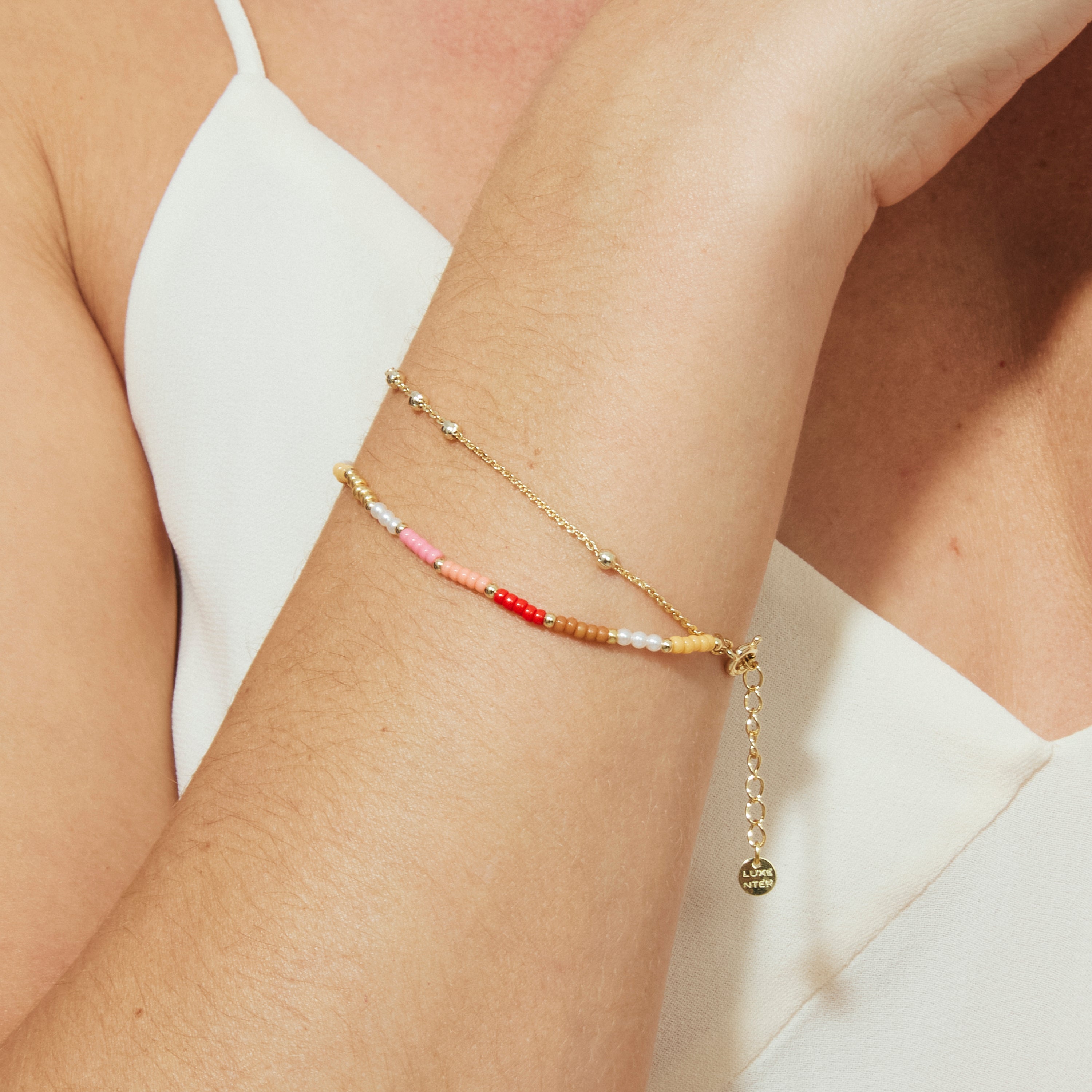 Bracelet en argent sterling 925 et cristal multicolore finition en or jaune 18 carats - Oru