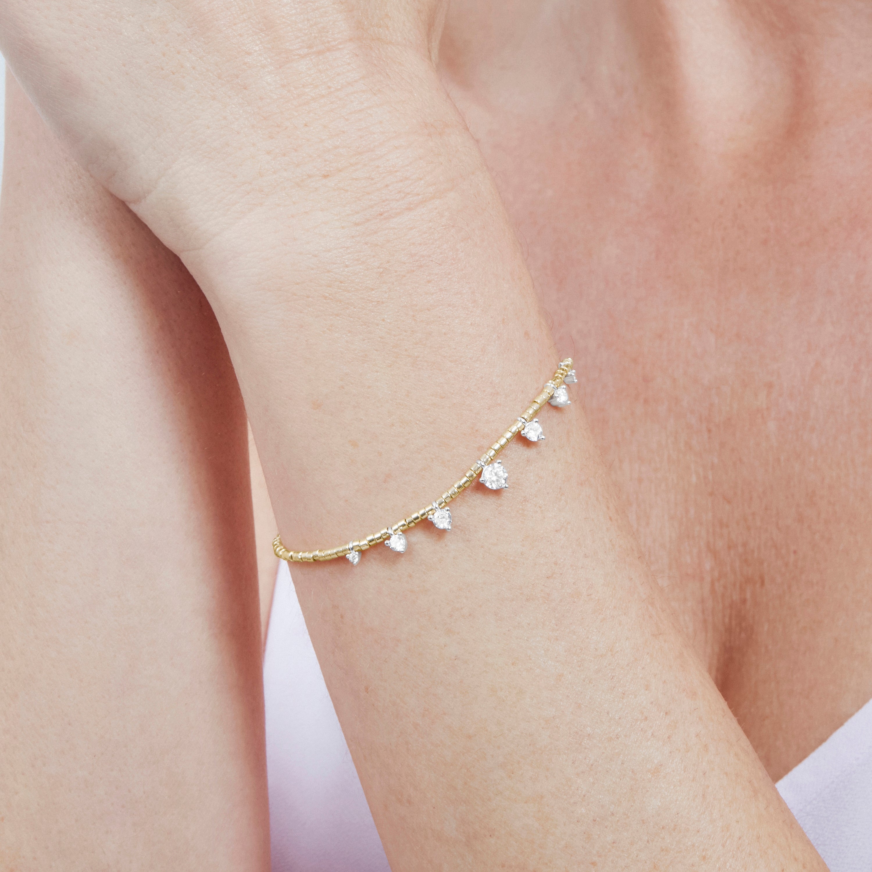 Sterling Silver 925 Bracelet with Sparkling Zirconia, Finished in 18k Yellow Gold - Coyra
