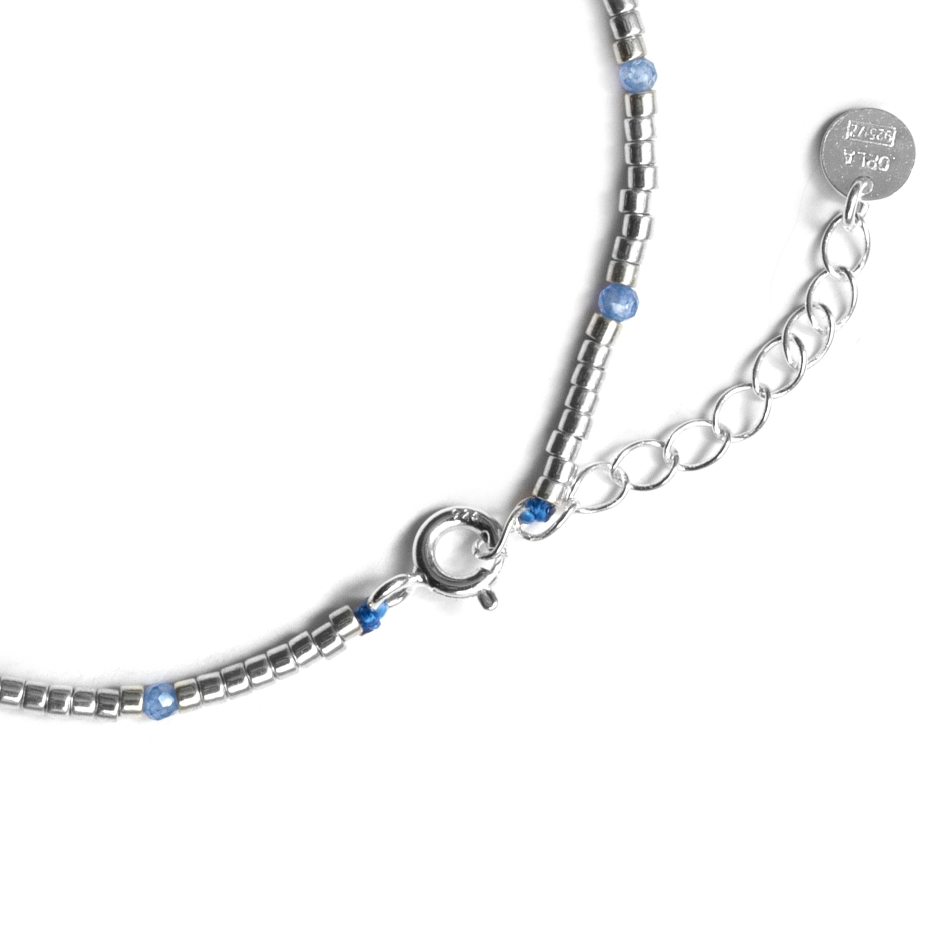 Bracelet en argent sterling 925 et zircon bleu avec finition rhodiée - Simder
