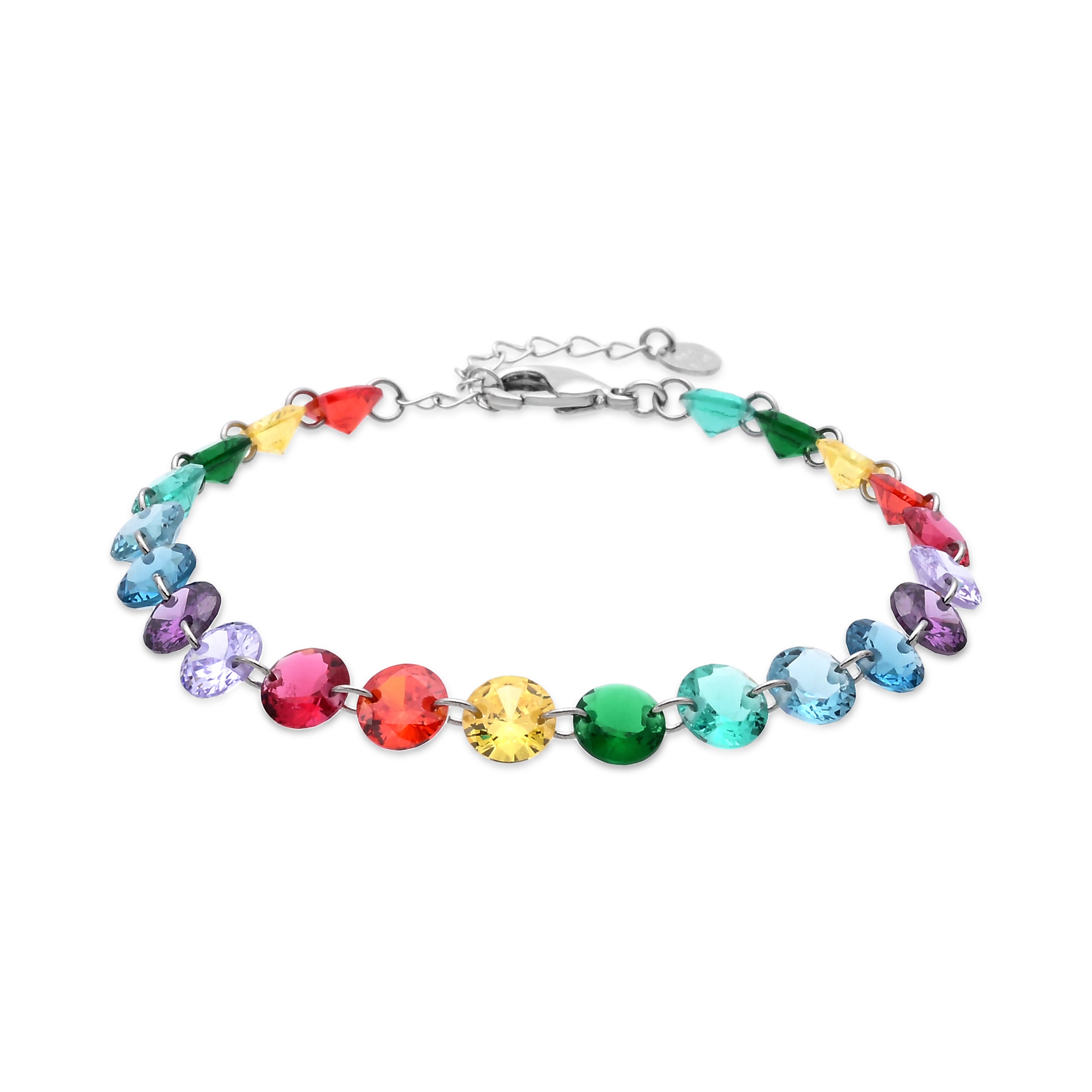 925er Sterlingsilber-Armband mit multicolor Hydrothermalquarz, rhodiniert - Rasyes