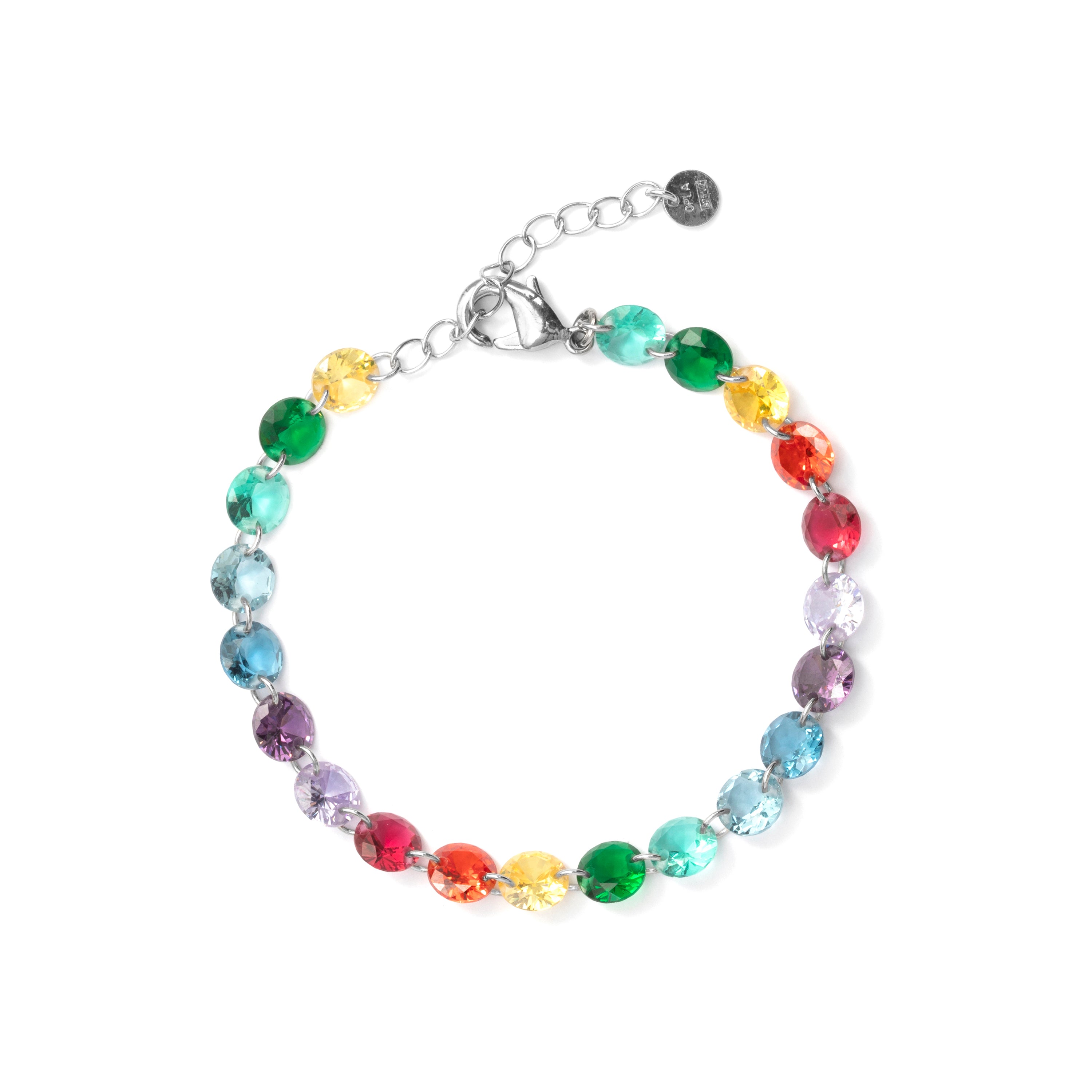 925er Sterlingsilber-Armband mit multicolor Hydrothermalquarz, rhodiniert - Rasyes