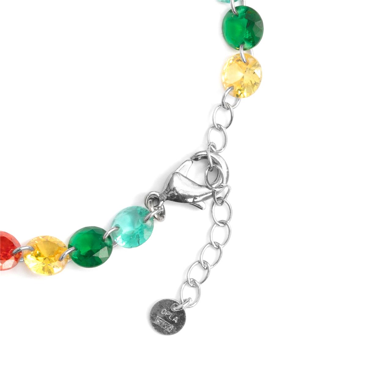 925er Sterlingsilber-Armband mit multicolor Hydrothermalquarz, rhodiniert - Rasyes