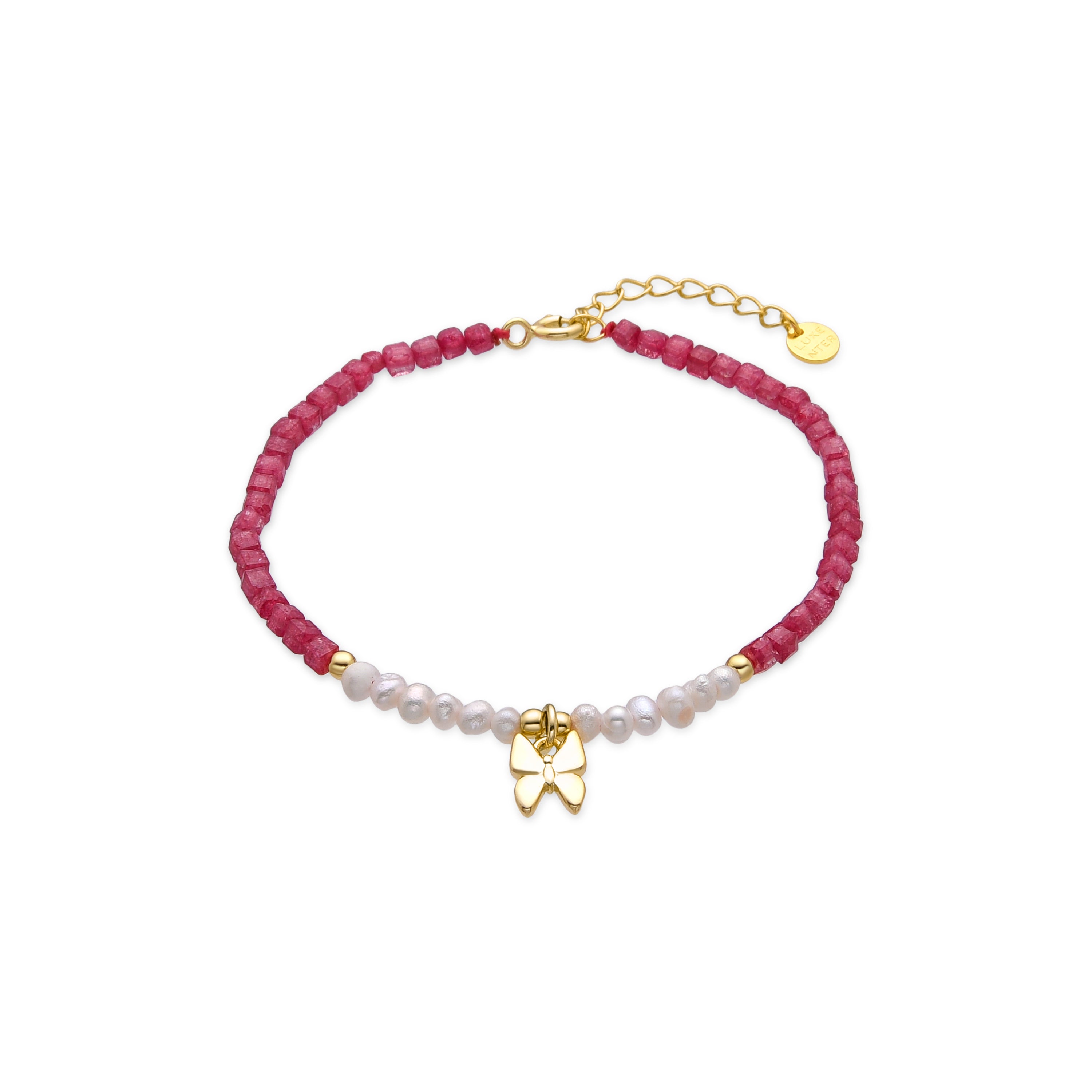 925 Sterling Silver Bracelet with White Pearl and 18k Yellow Gold Finish - Gama