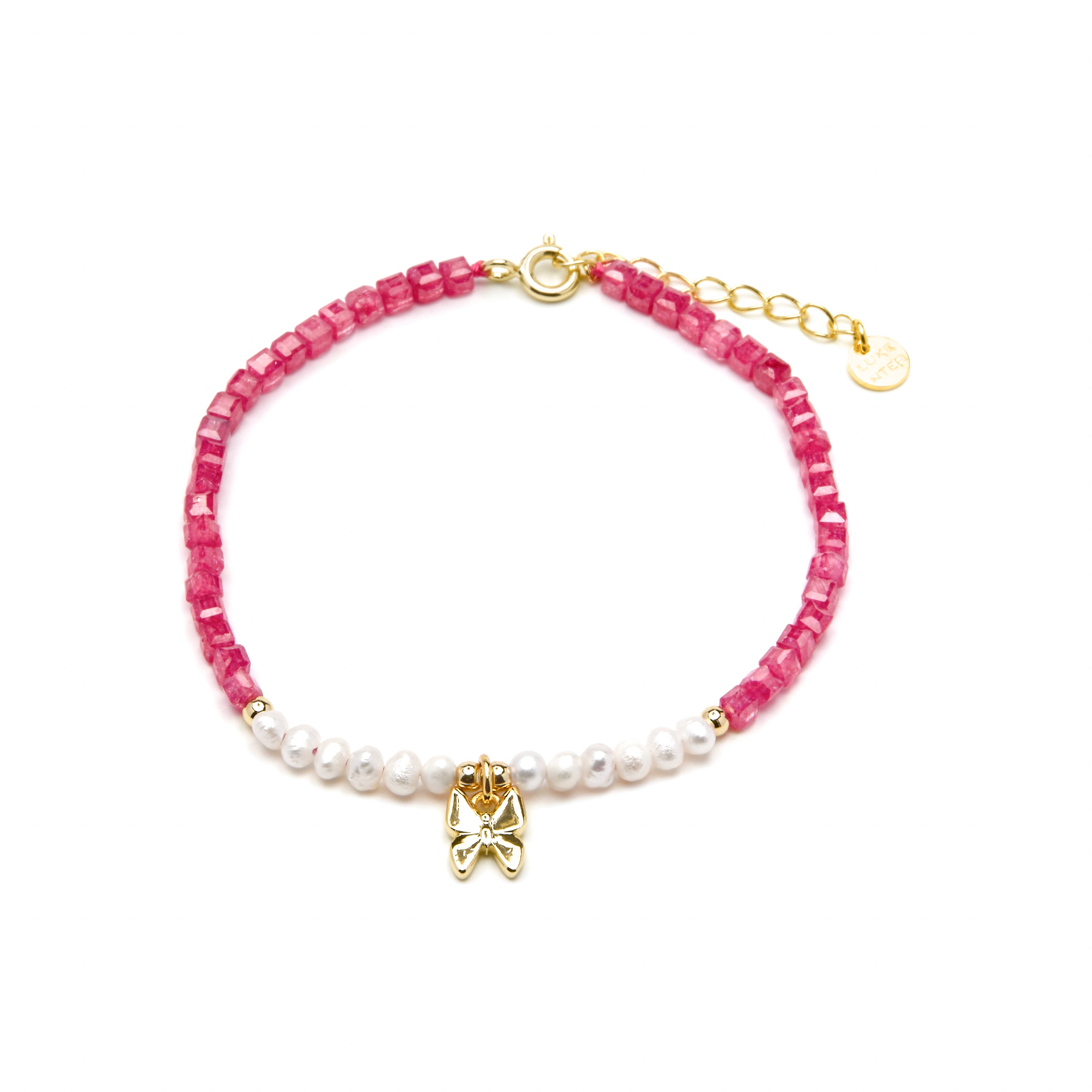 925 Sterling Silver Bracelet with White Pearl and 18k Yellow Gold Finish - Gama