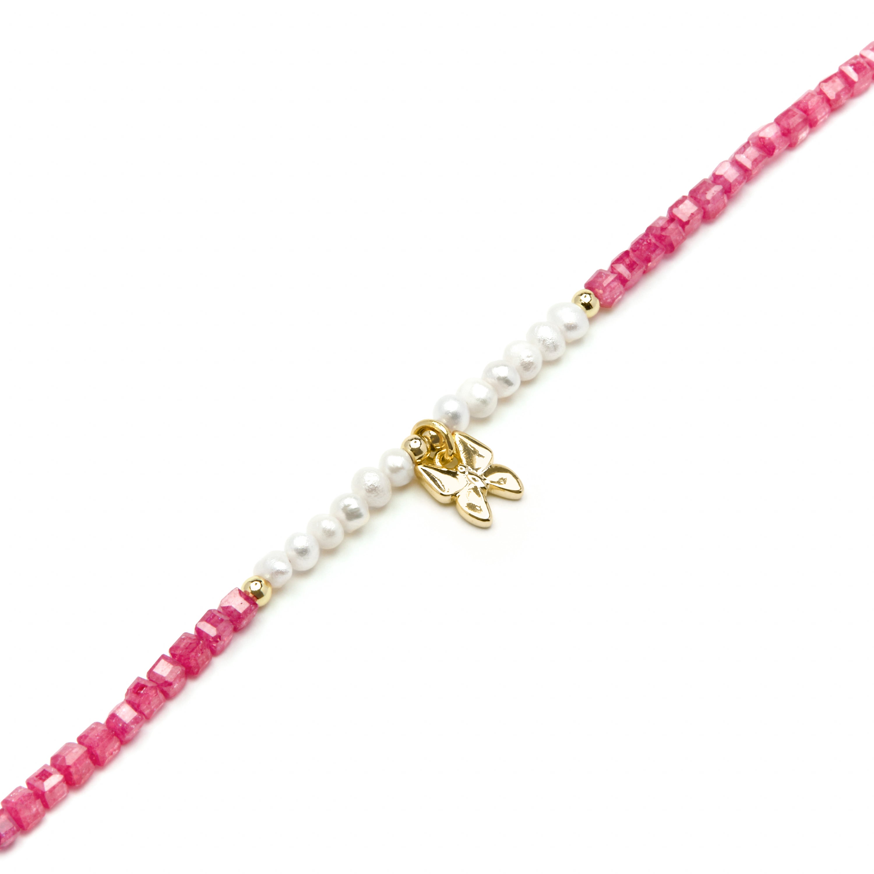 925 Sterling Silver Bracelet with White Pearl and 18k Yellow Gold Finish - Gama
