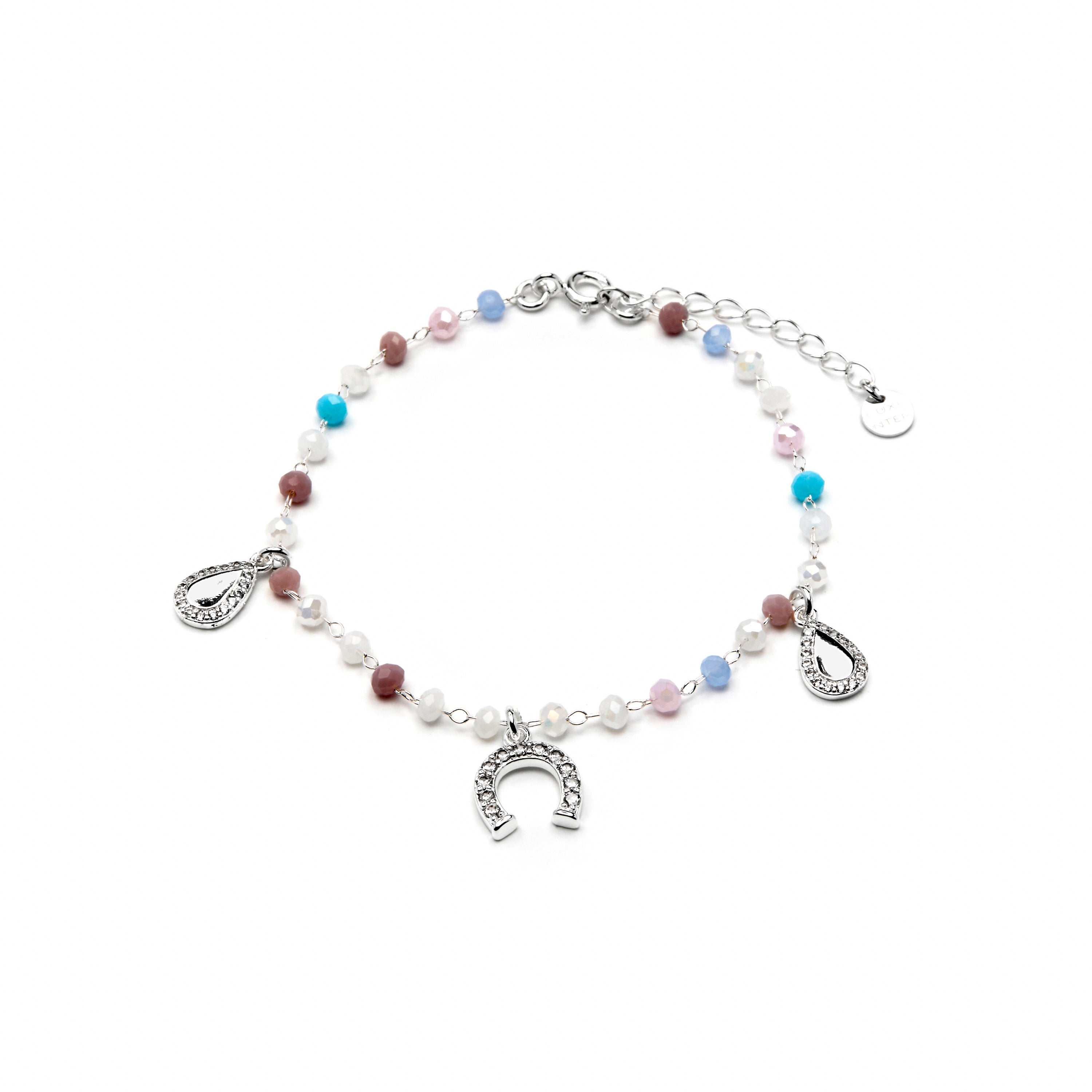 Bracciale in Argento Sterling 925 e Zirconia Acquamarina finitura rodio - Neusne