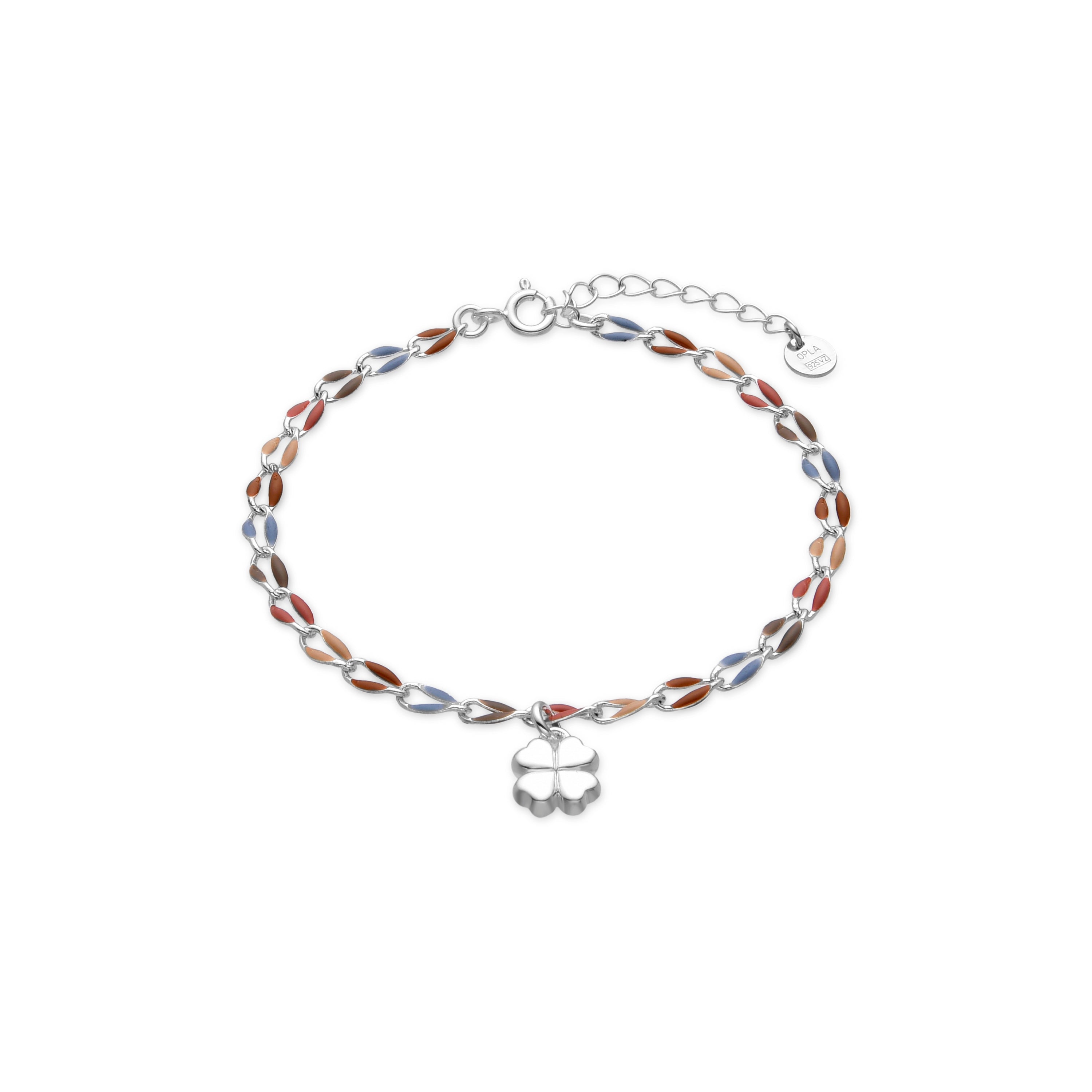 Pulseira de Prata de Lei 925 e Lacado Multicolor acabamento ródio - Niryan