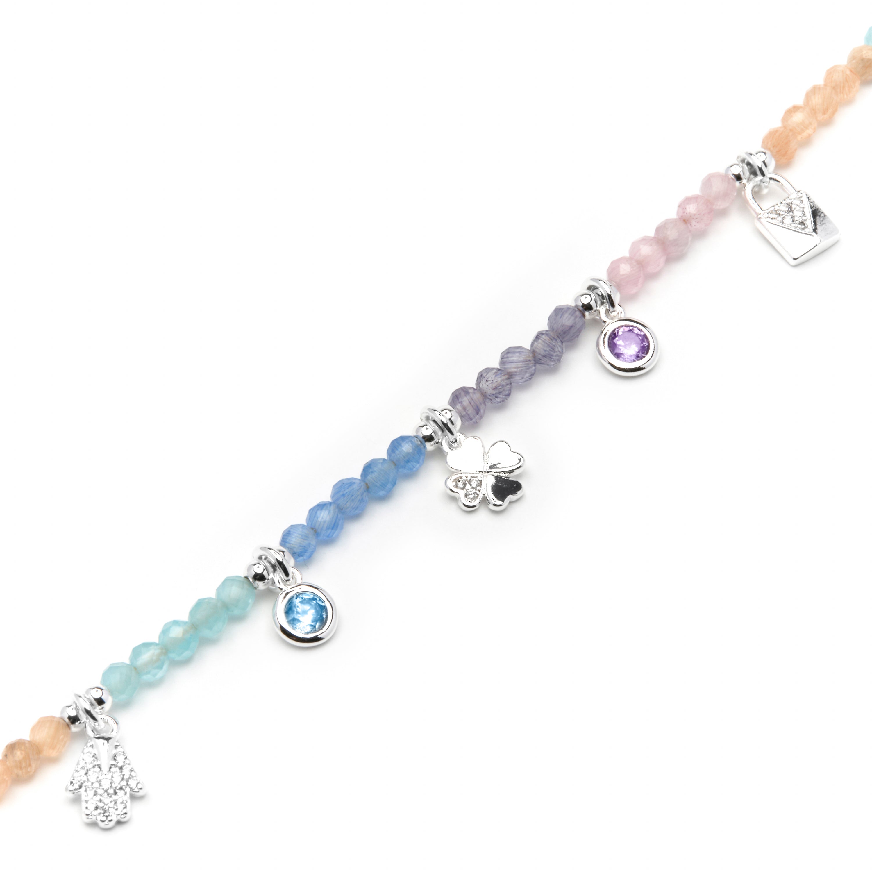 Pulsera de Plata de Ley 925 y Cristal Multicolor acabado rodio - Muza