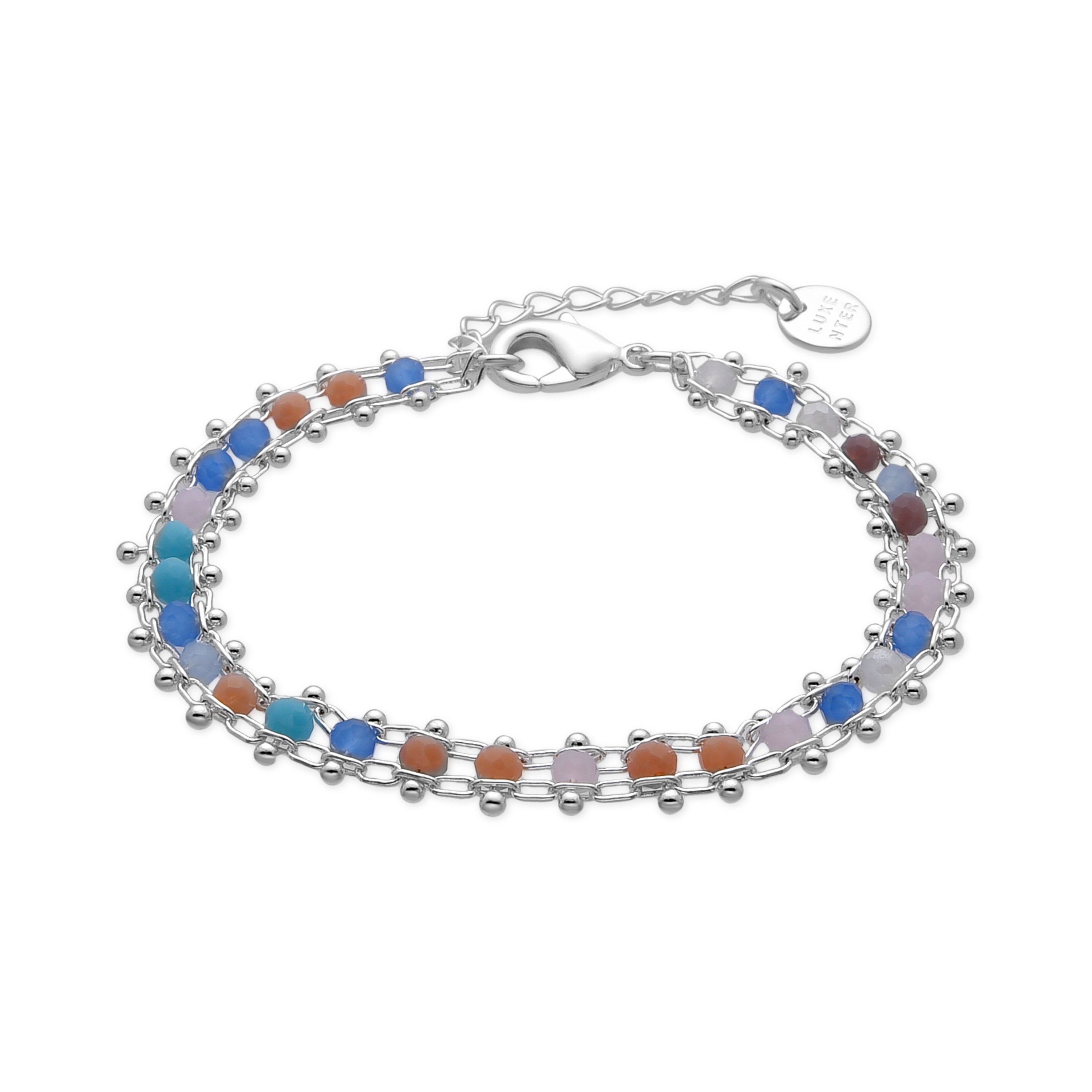 Pulseira de Prata de Lei 925 e Cristal Multicolor com acabamento em ródio - Yub