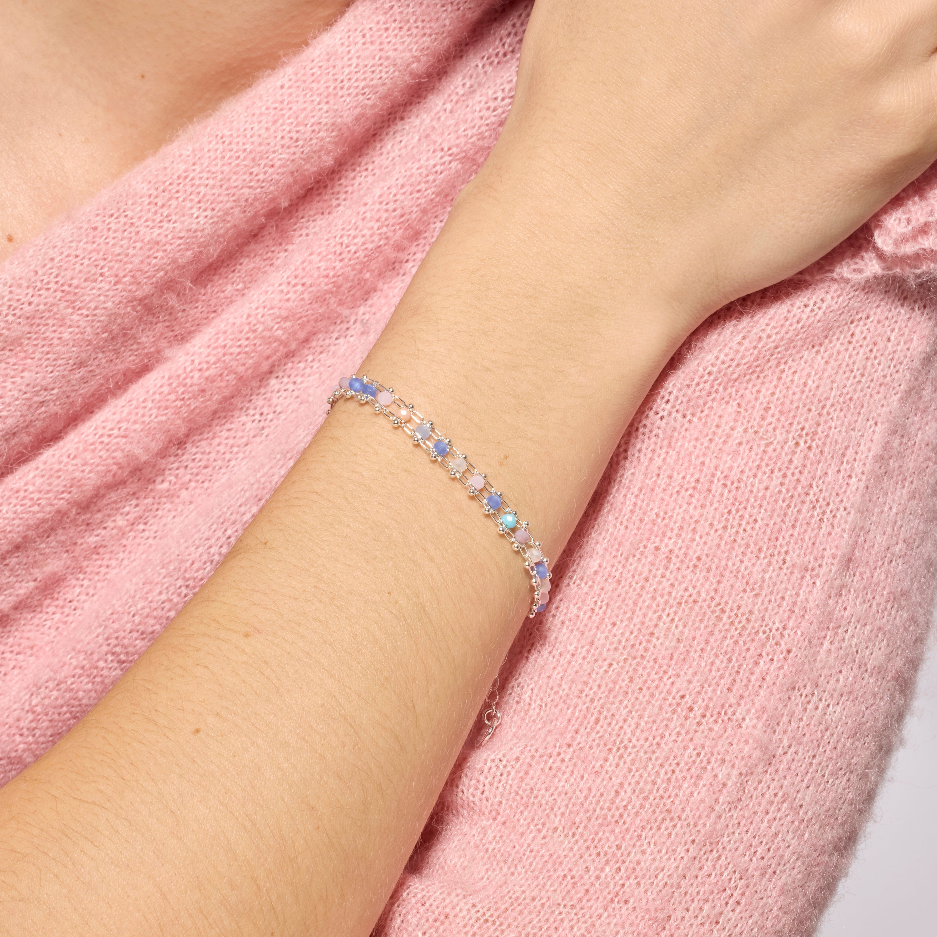 Bracciale in Argento Sterling 925 e Cristallo Multicolore finitura rodio - Yub