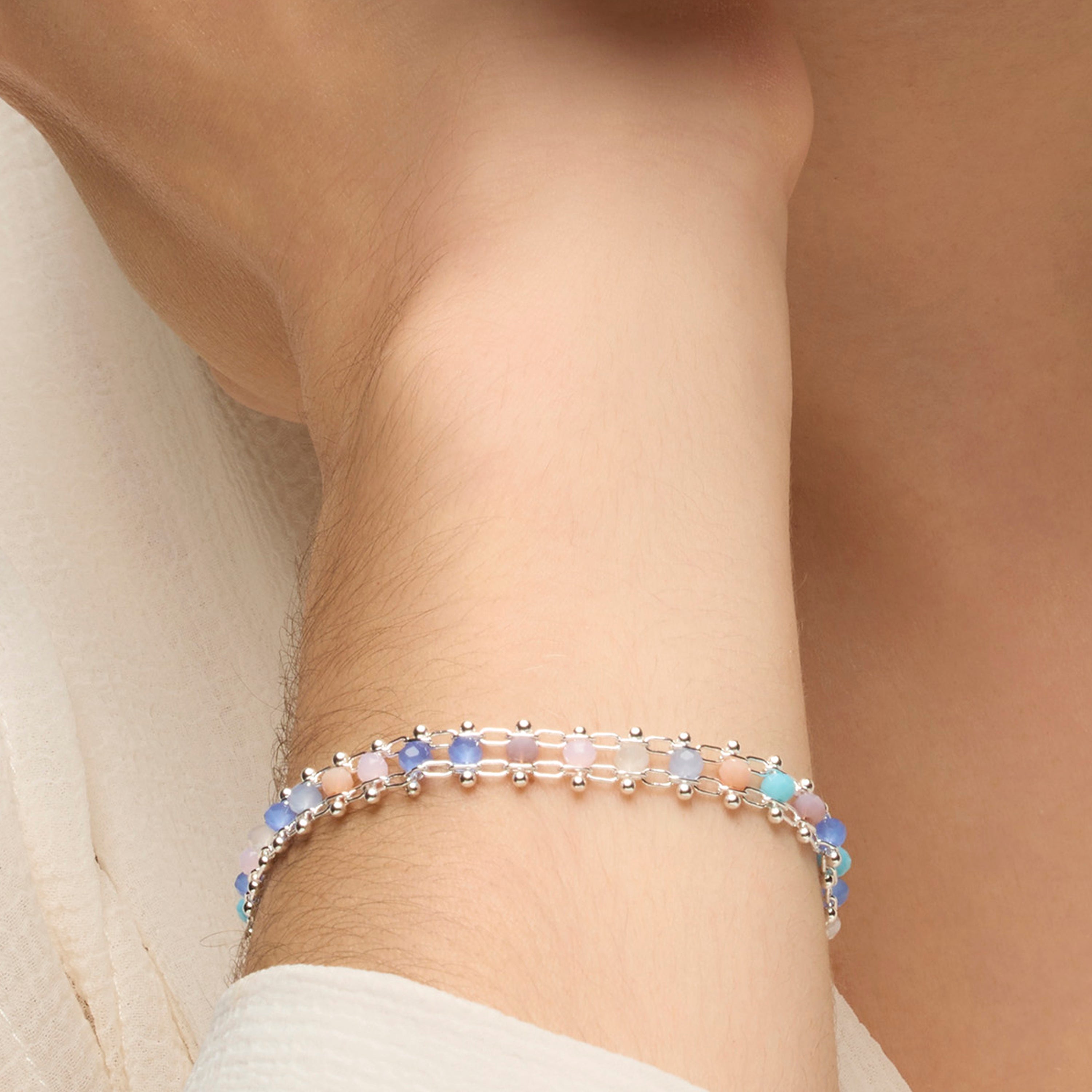 Bracciale in Argento Sterling 925 e Cristallo Multicolore finitura rodio - Yub