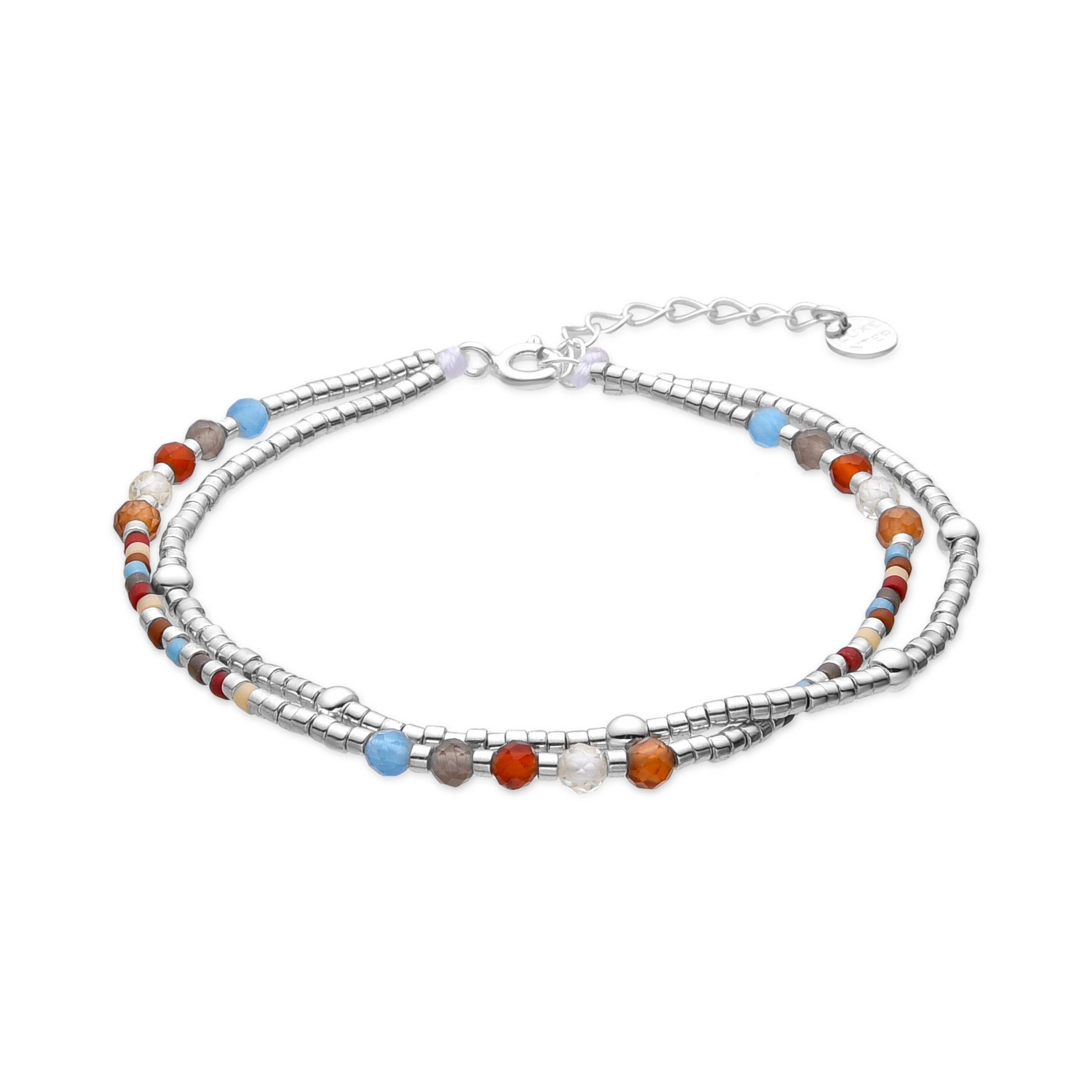 Bracciale in Argento Sterling 925 e Cristallo Granato finitura rodio - Lareth