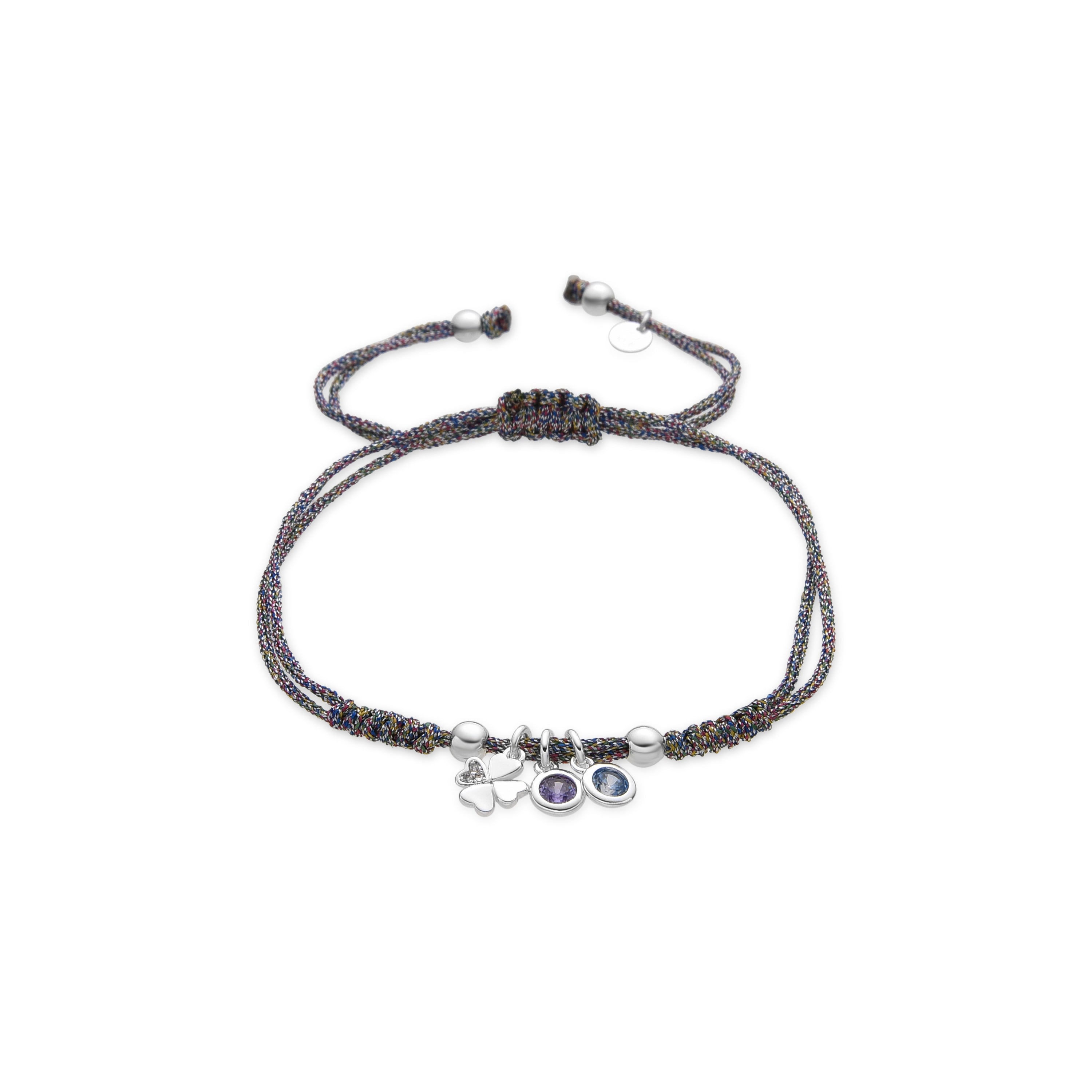 925 Sterling Silver Bracelet with Multicolor Zirconia Rhodium Finish - Skiram
