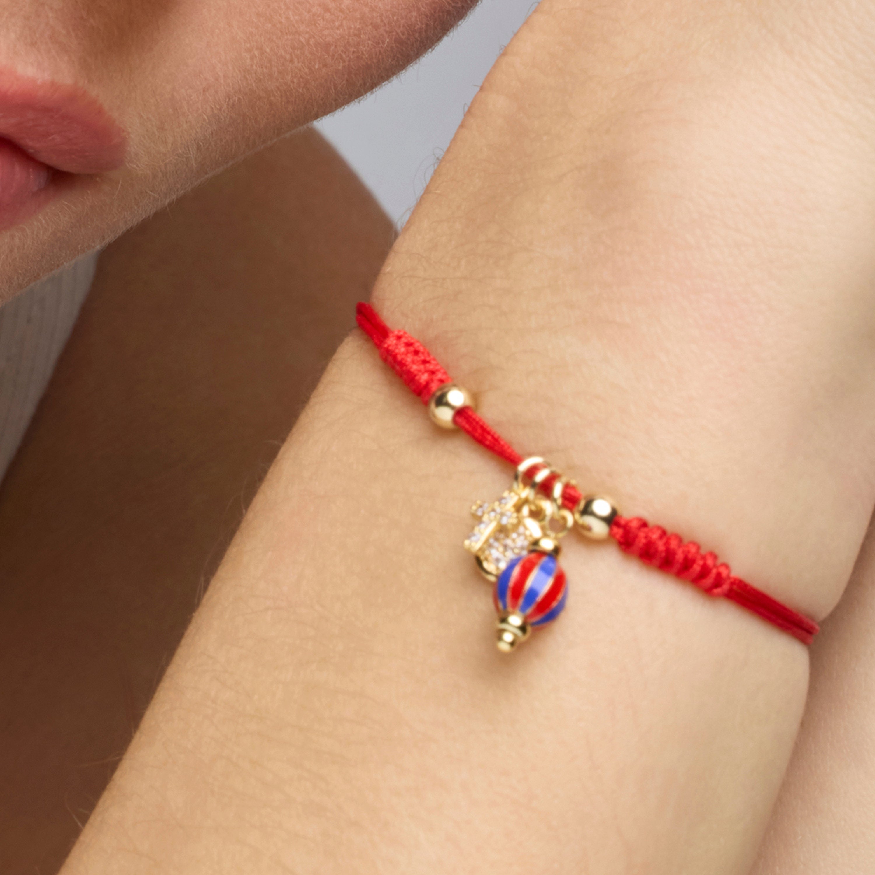 Bracciale in Argento Sterling 925 e Laccato Rosso finitura oro giallo 18k - Towi