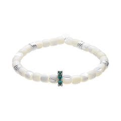 925 Sterling Silver Bracelet with White Mother of Pearl Rhodium Finish - Fyro