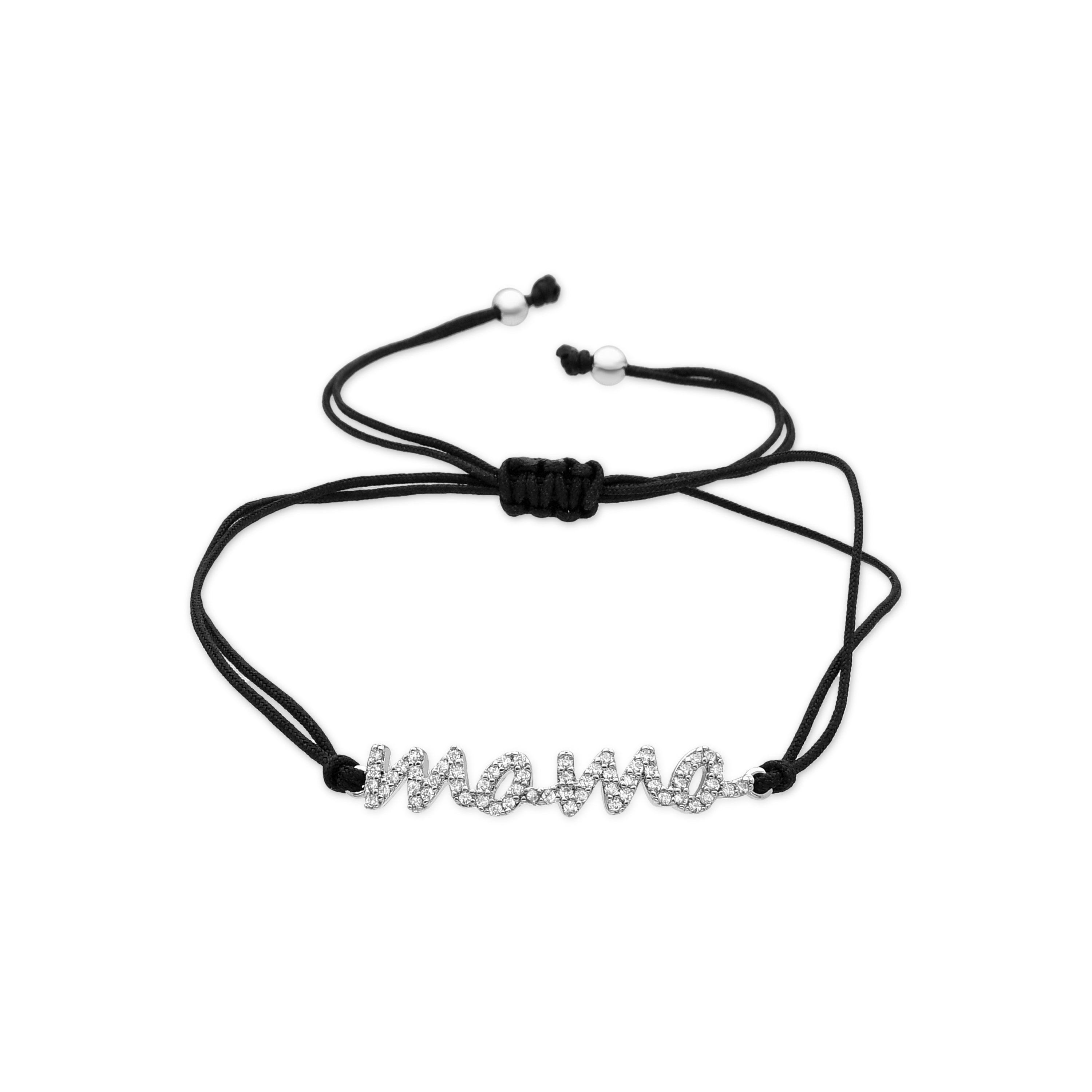 925 Sterling Silver Bracelet with Brilliant Zirconia Rhodium Finish - Mom