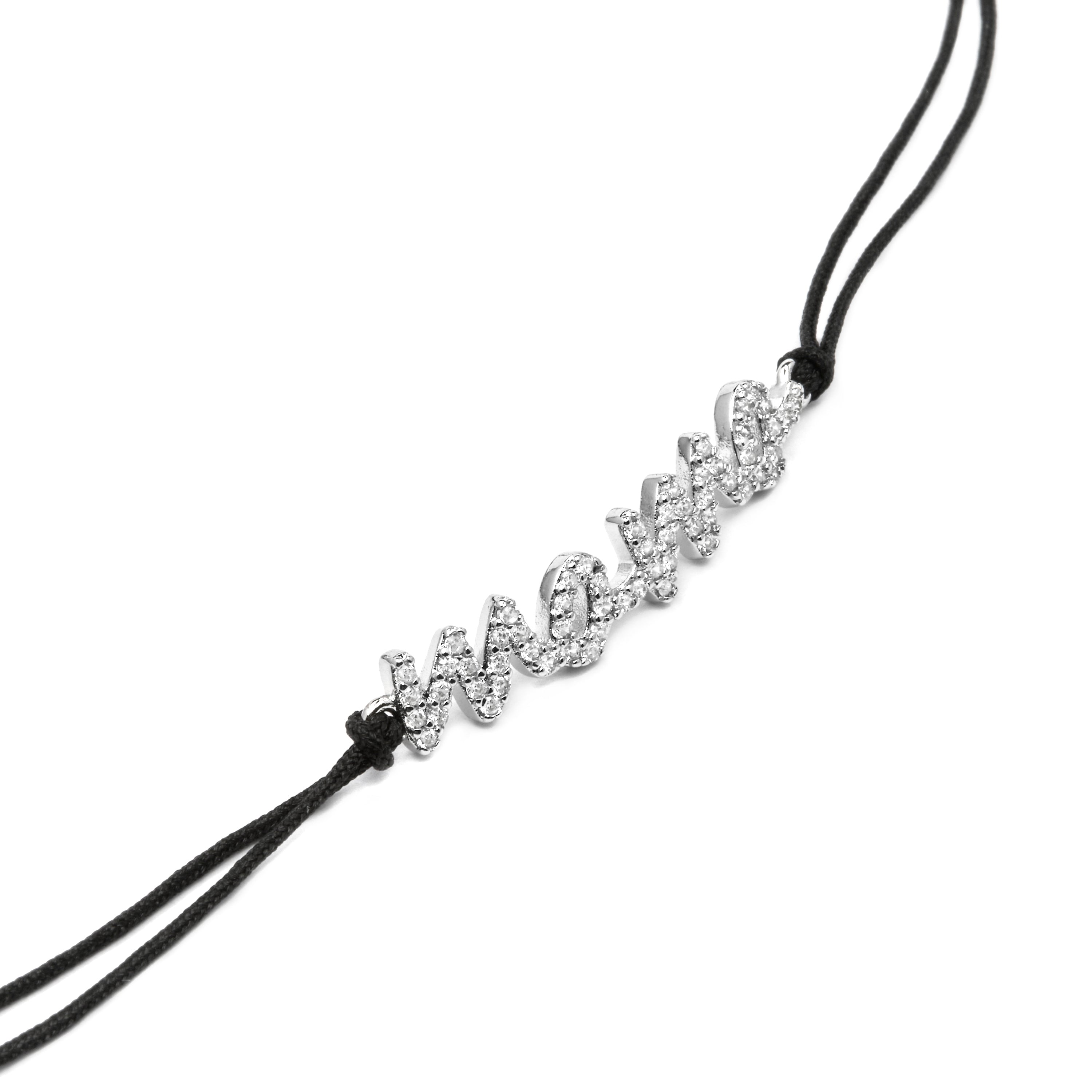 925 Sterling Silver Bracelet with Brilliant Zirconia Rhodium Finish - Mom