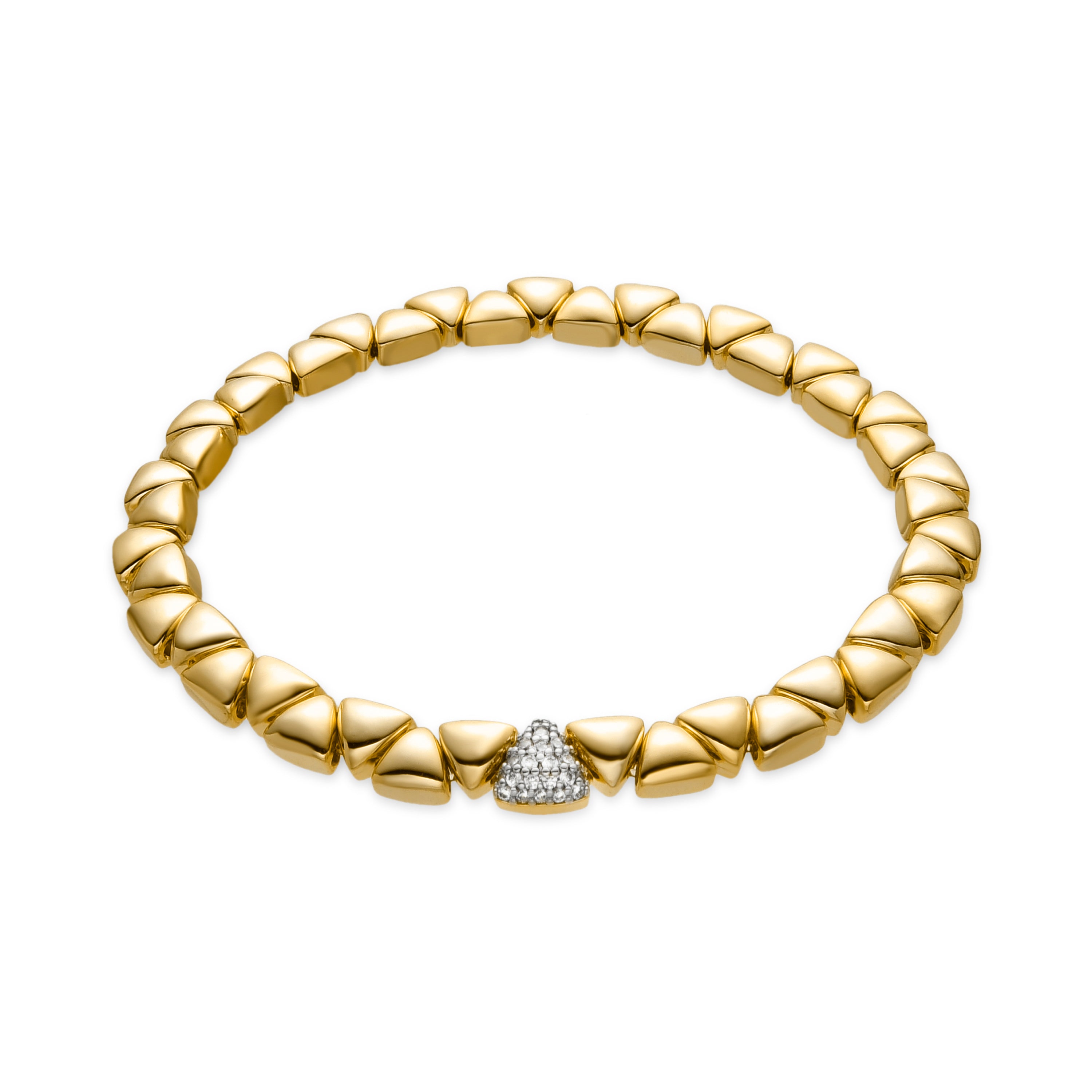 Pulsera de Plata de Ley 925 y Circonita Brillante acabado oro amarillo de 18k - Gaskel