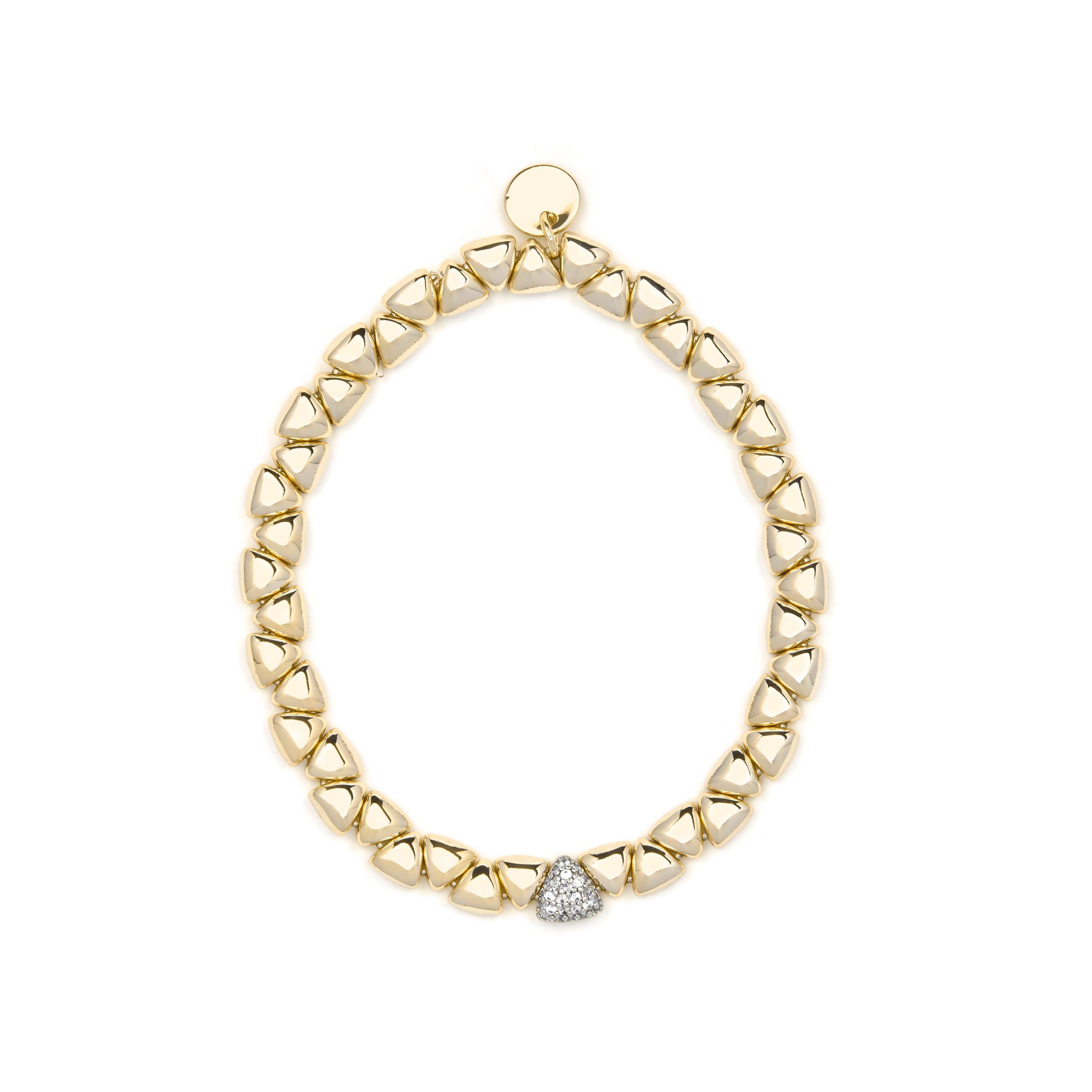 Pulsera de Plata de Ley 925 y Circonita Brillante acabado oro amarillo de 18k - Gaskel