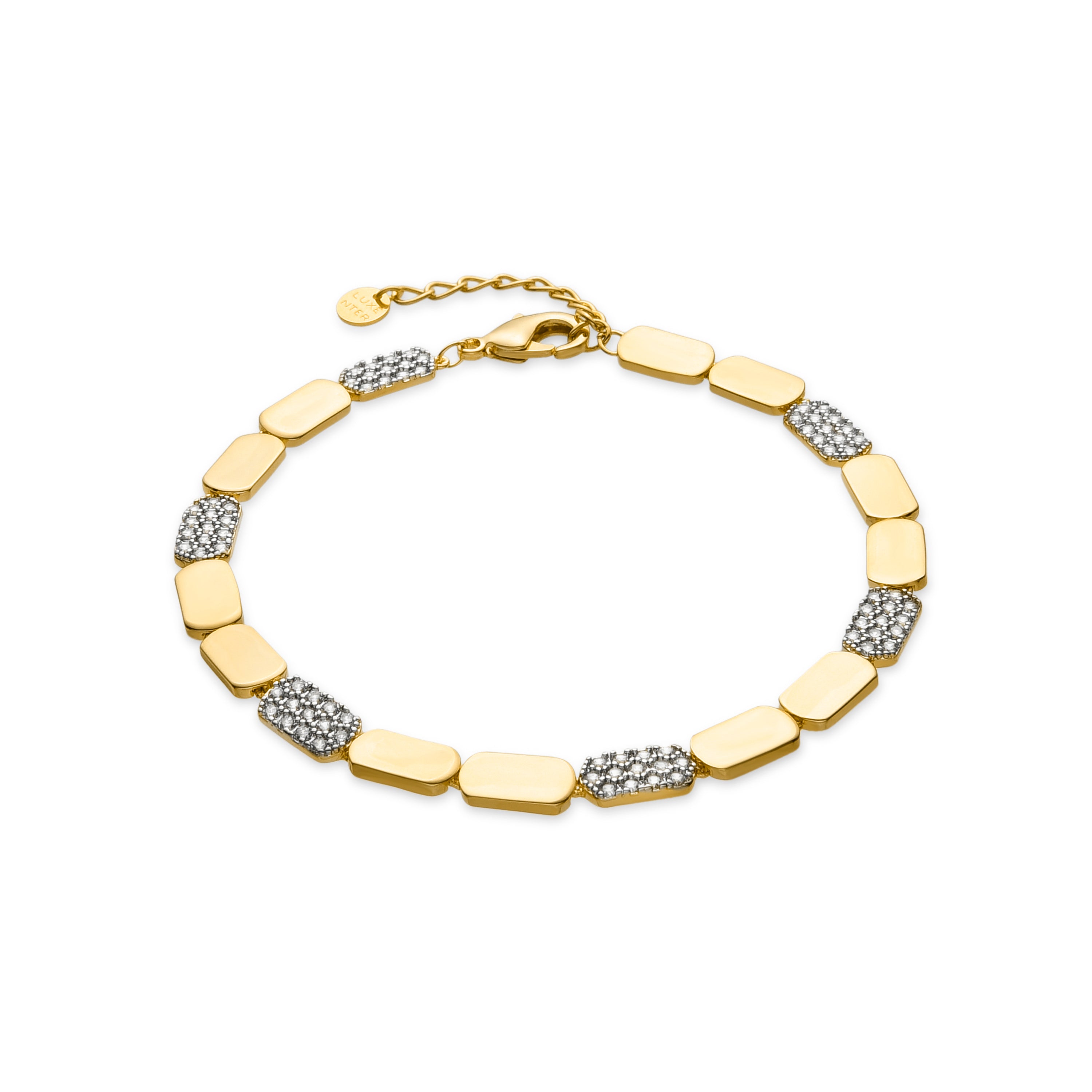 Bracelet en argent sterling 925 et zircon brillant finition or jaune 18k - Likgo