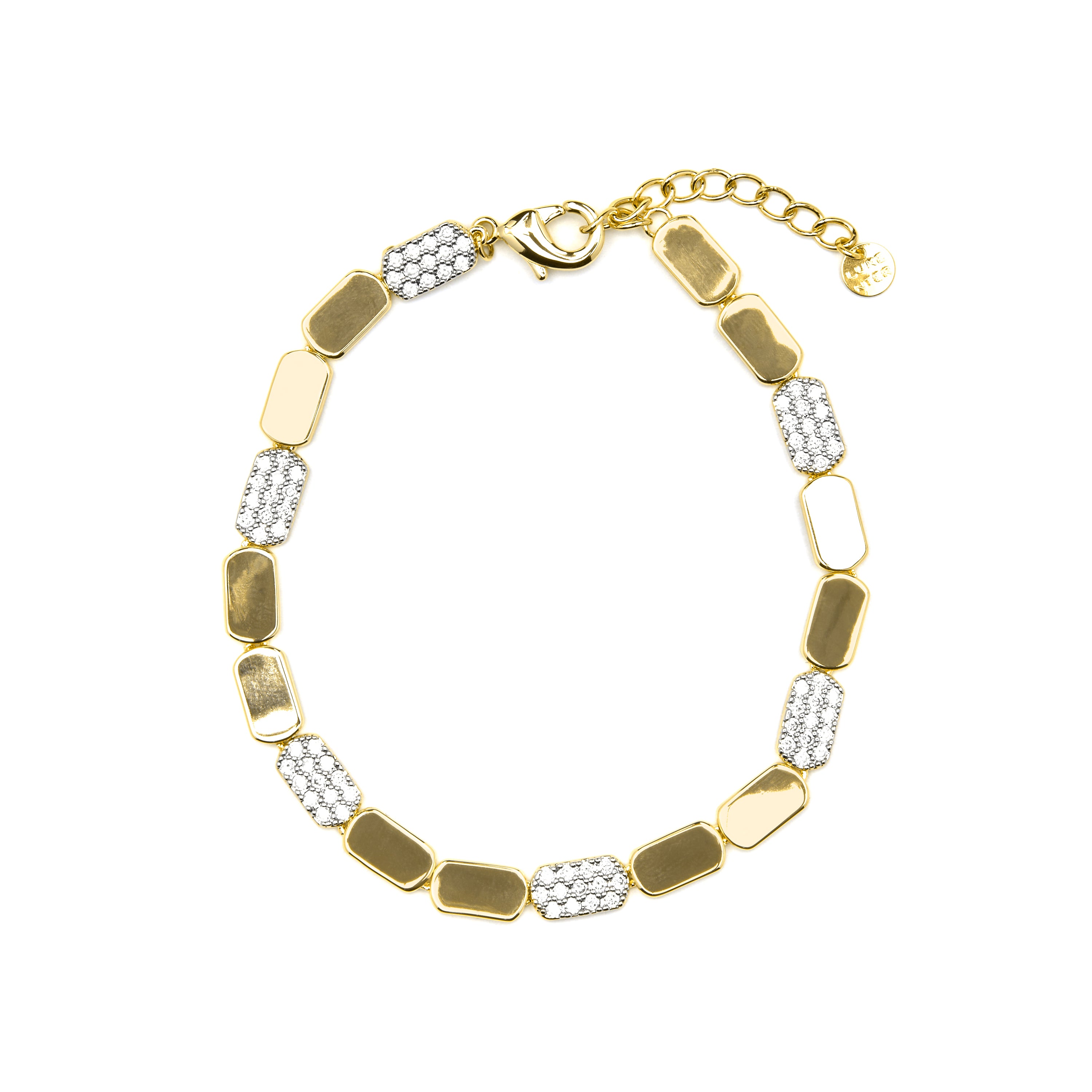 Bracelet en argent sterling 925 et zircon brillant finition or jaune 18k - Likgo