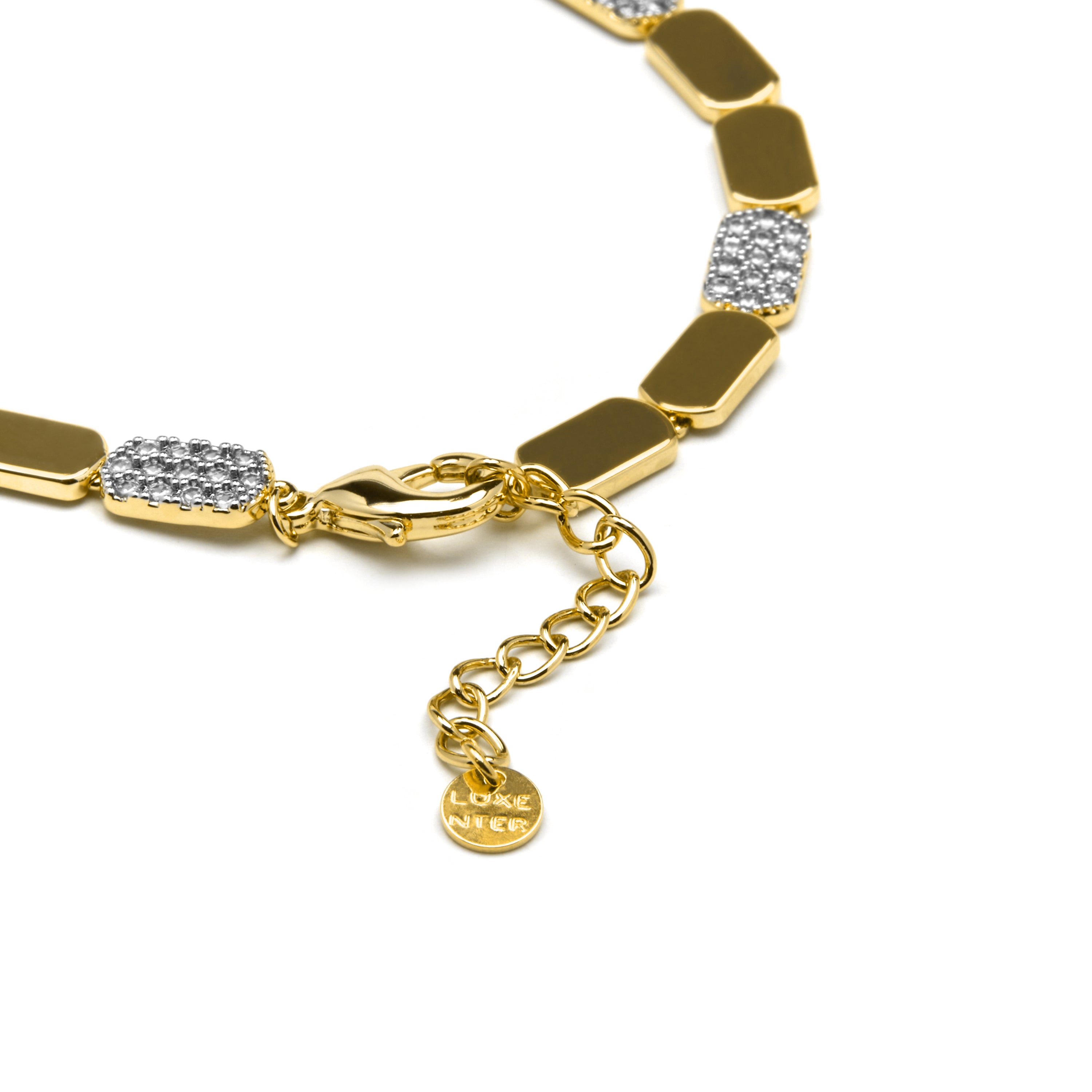 Bracelet en argent sterling 925 et zircon brillant finition or jaune 18k - Likgo