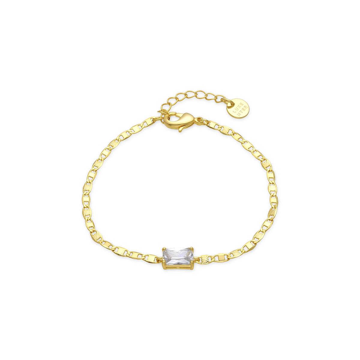 Pulsera de Plata de Ley 925 y Circonita Brillante acabado oro amarillo de 18k - Dusan