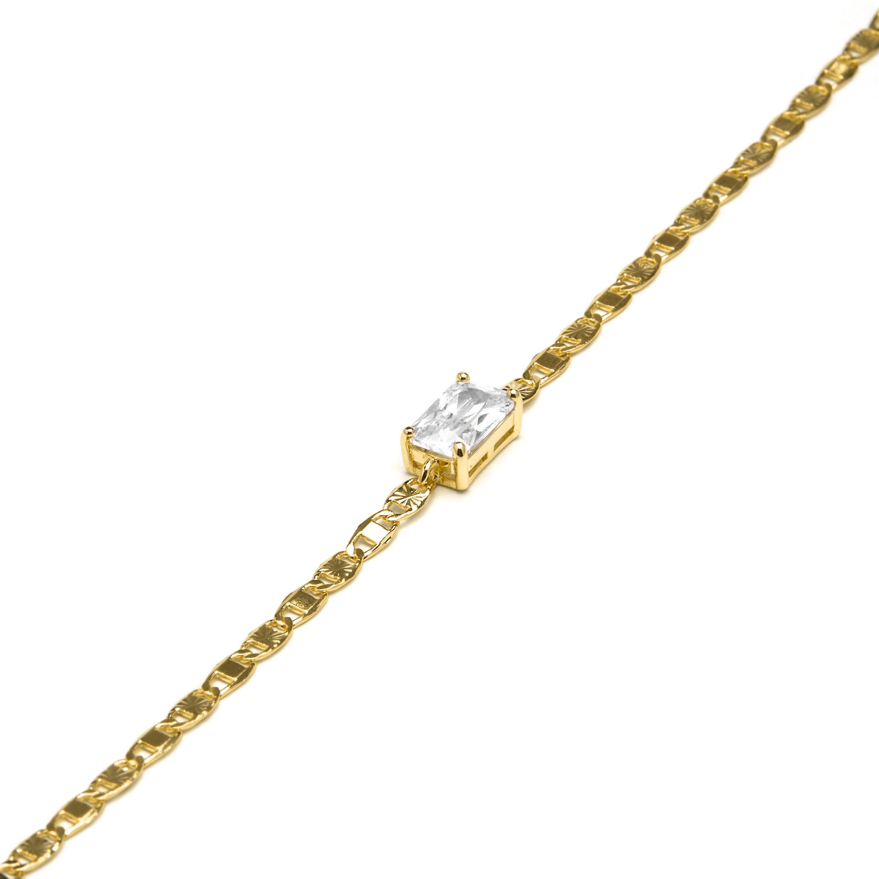 Pulsera de Plata de Ley 925 y Circonita Brillante acabado oro amarillo de 18k - Dusan