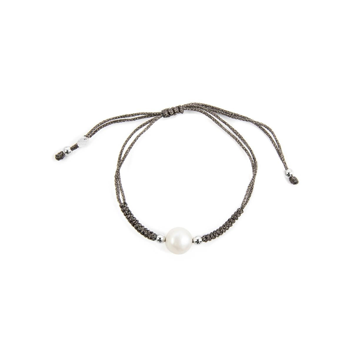 Bracelet en argent sterling 925 et perle blanche finition rhodiée - Yarul