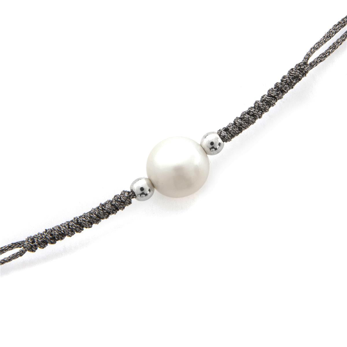 Bracelet en argent sterling 925 et perle blanche finition rhodiée - Yarul