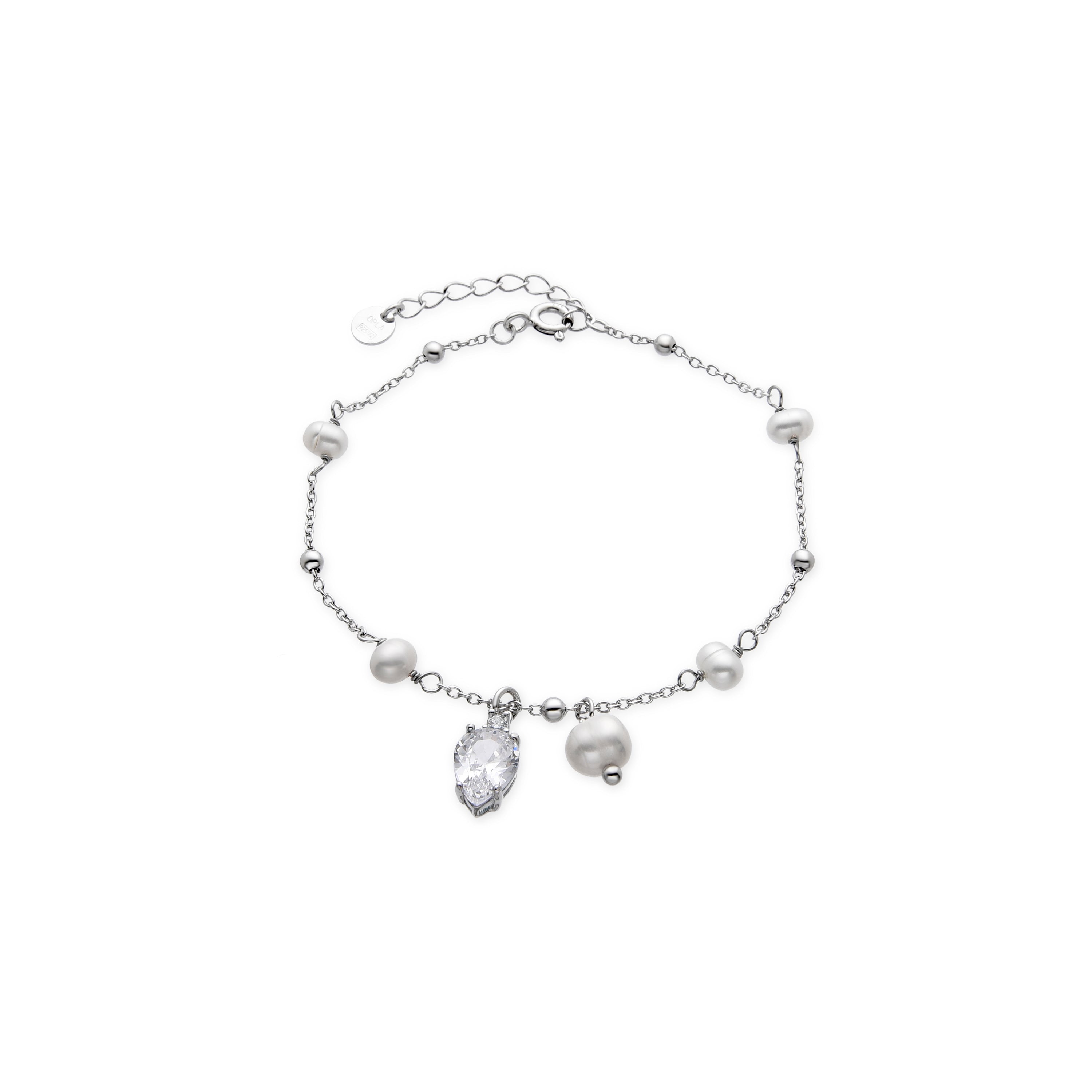 925 Sterlingsilber-Armband mit funkelndem Zirkonia und Rhodium-Finish - Lebao