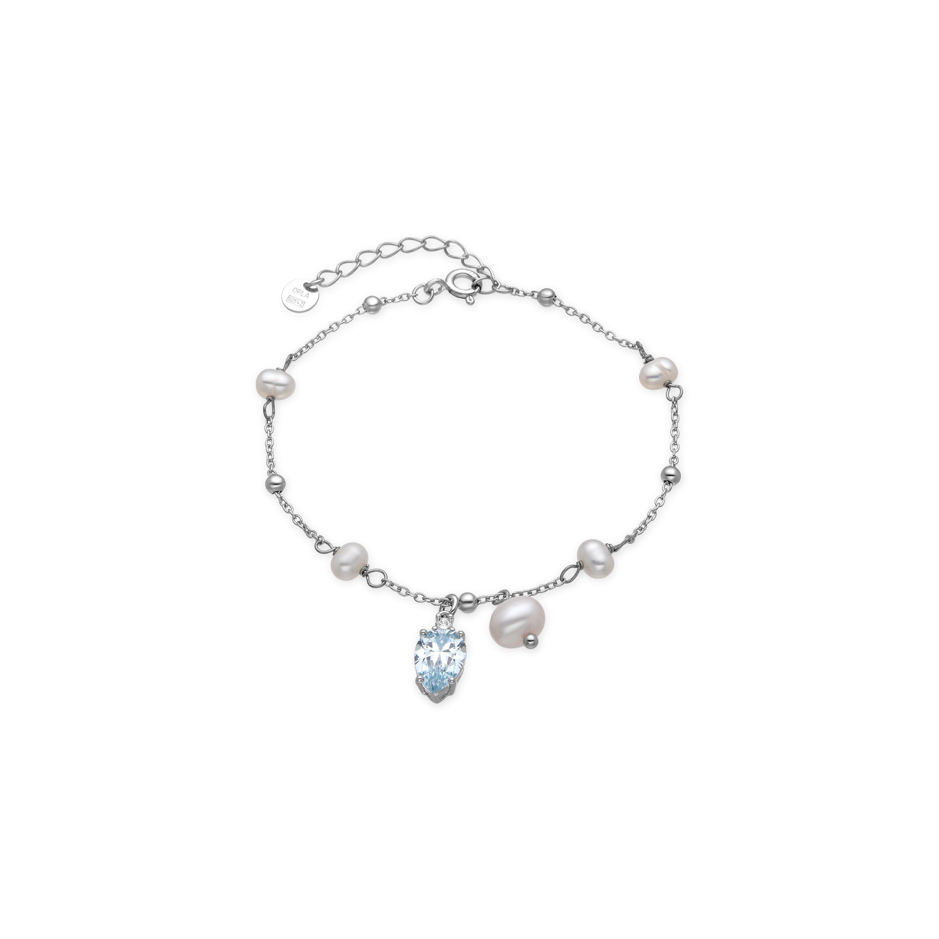 Bracciale in Argento Sterling 925 e Zirconia Brillante con finitura rodiata - Lebao