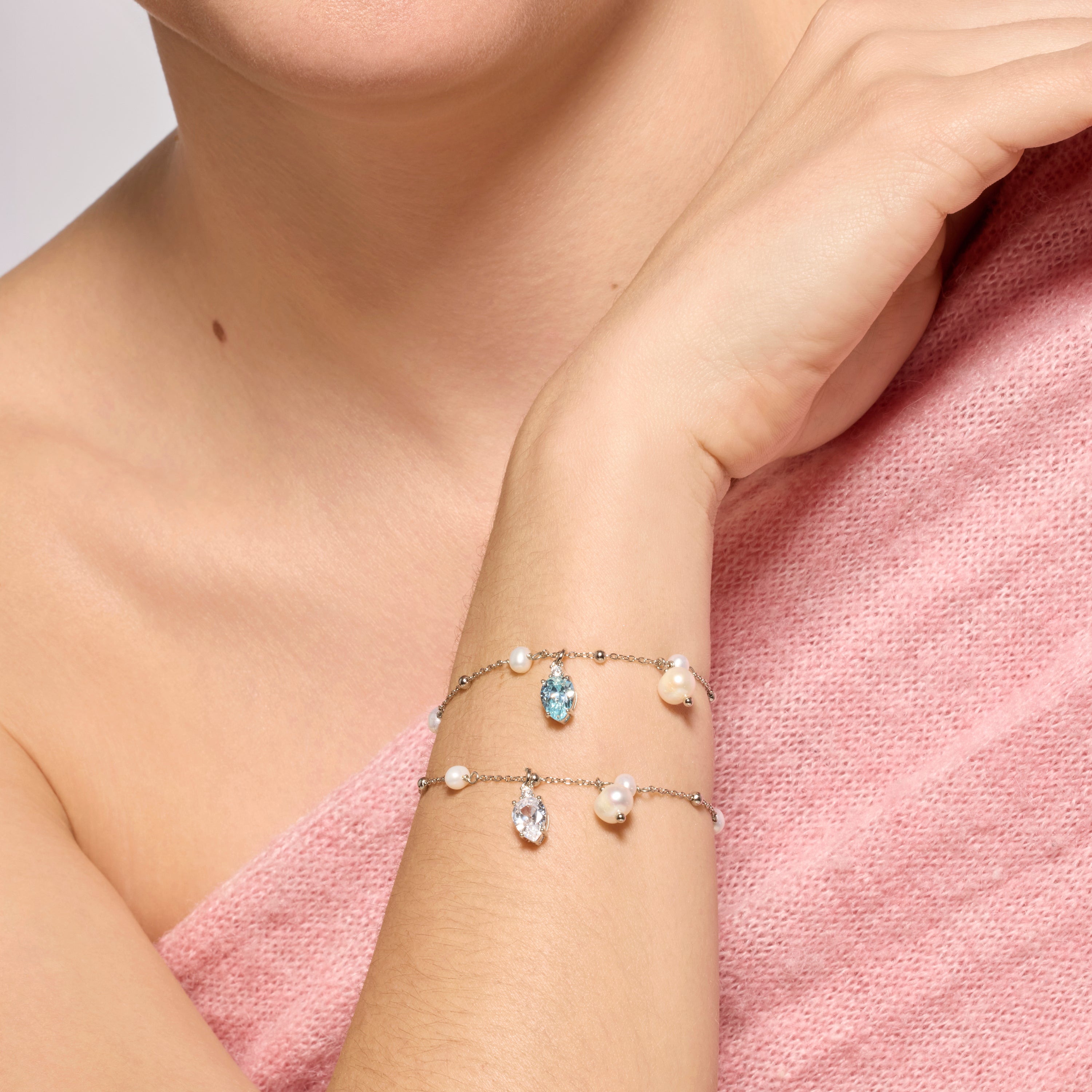 Bracciale in Argento Sterling 925 e Zirconia Brillante con finitura rodiata - Lebao