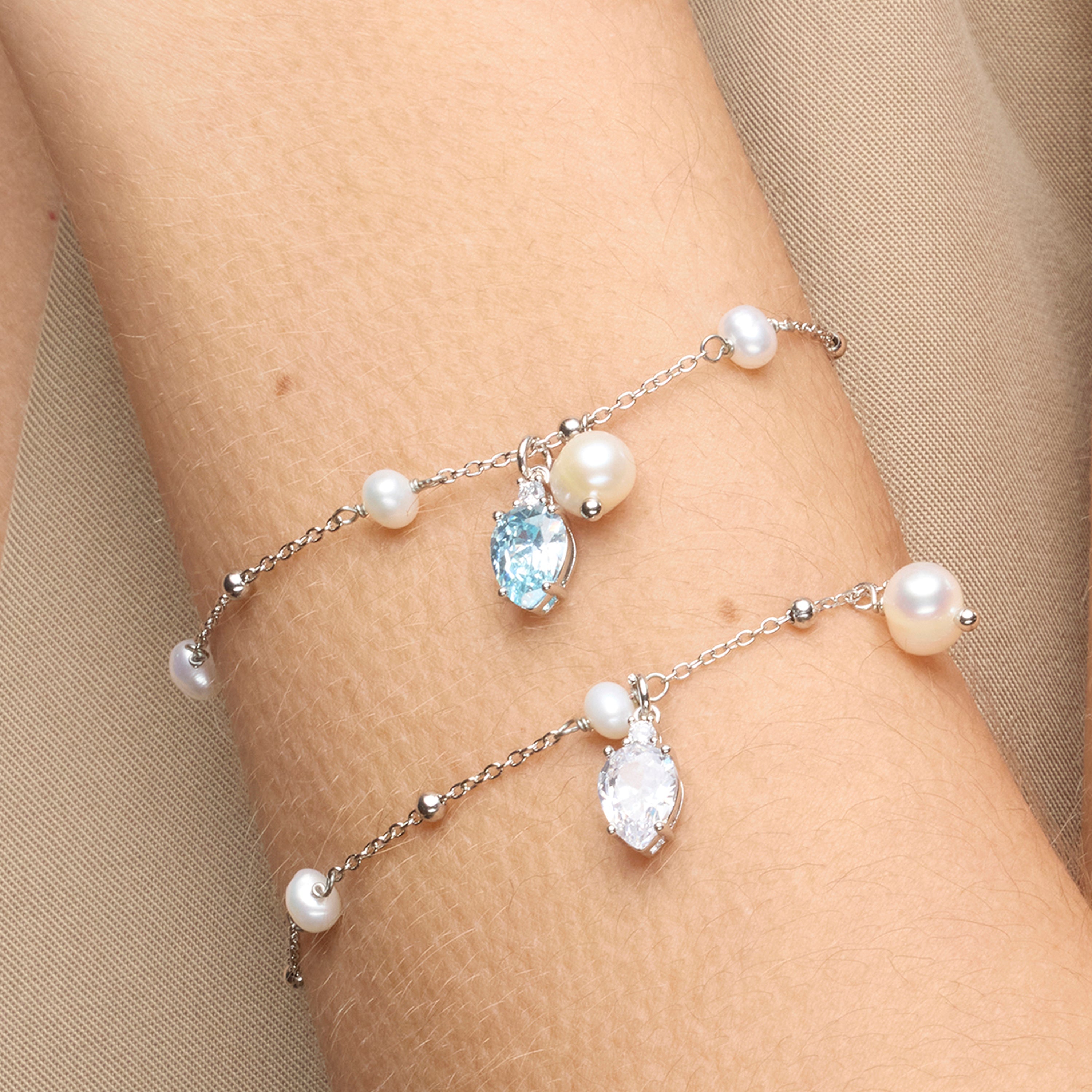 Bracciale in Argento Sterling 925 e Zirconia Brillante con finitura rodiata - Lebao