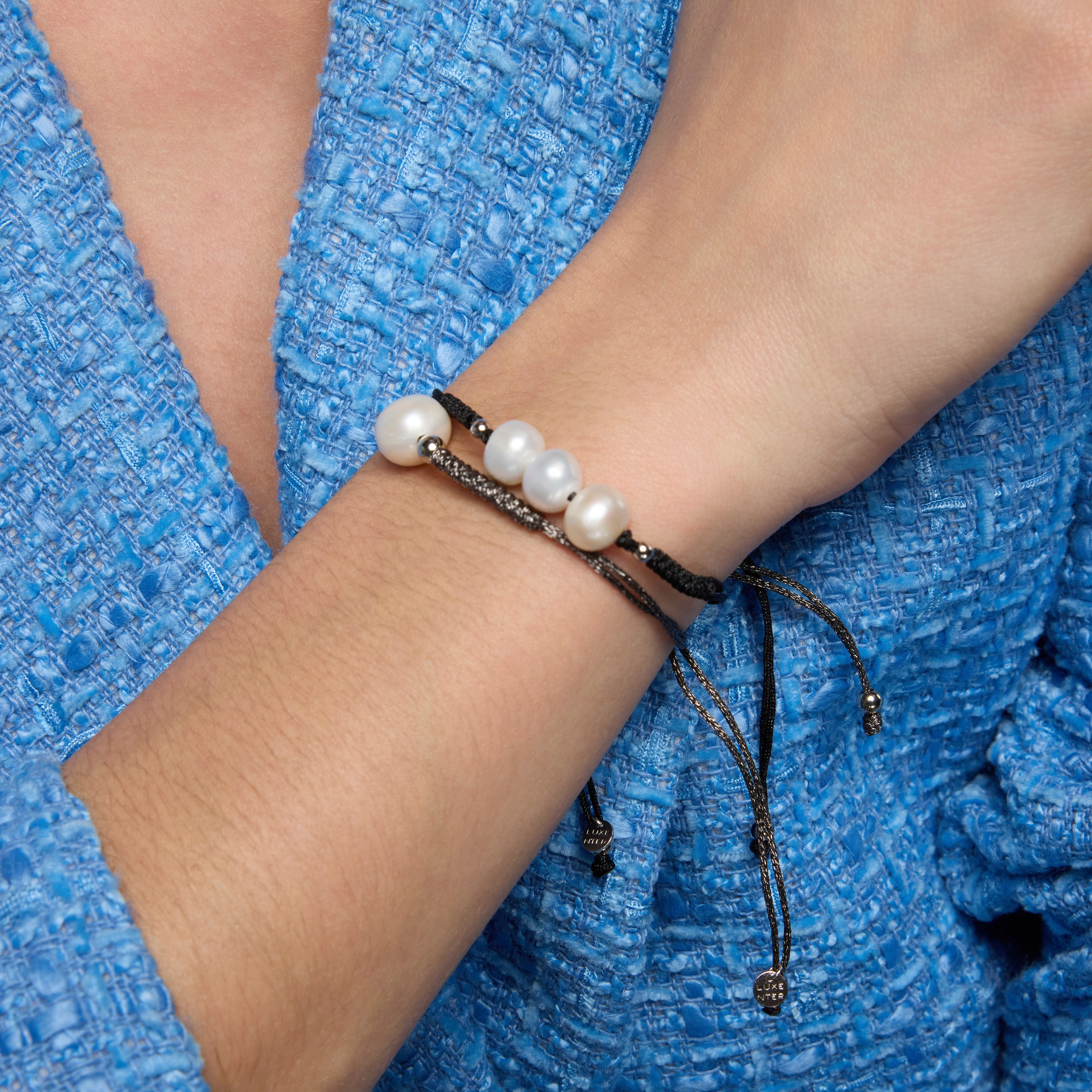 Pulsera de Plata de Ley 925 y Perla Blanca acabado rodio - Maril