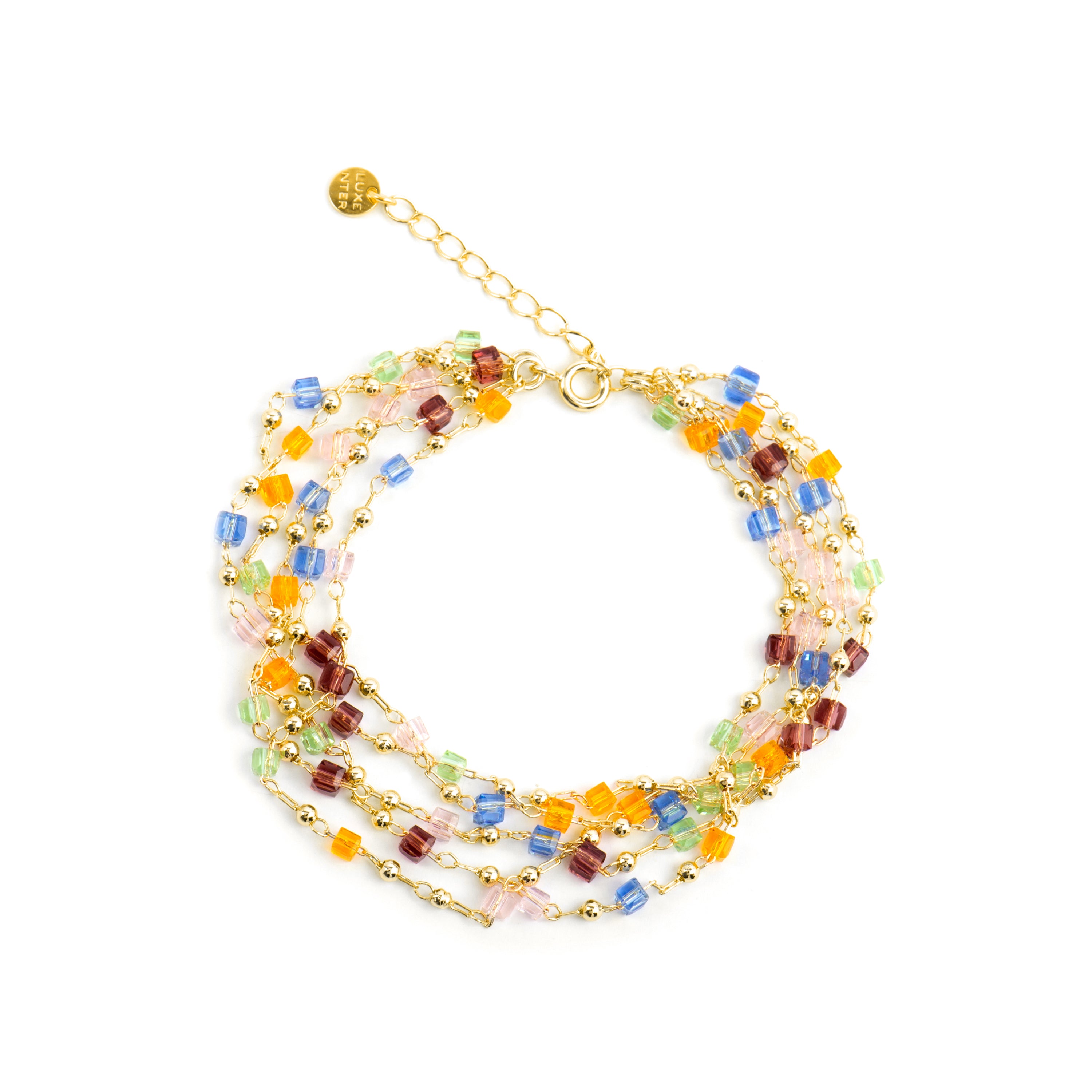 Bracciale in Argento Sterling 925 e Cristallo Multicolore con finitura in oro giallo 18k - Goben