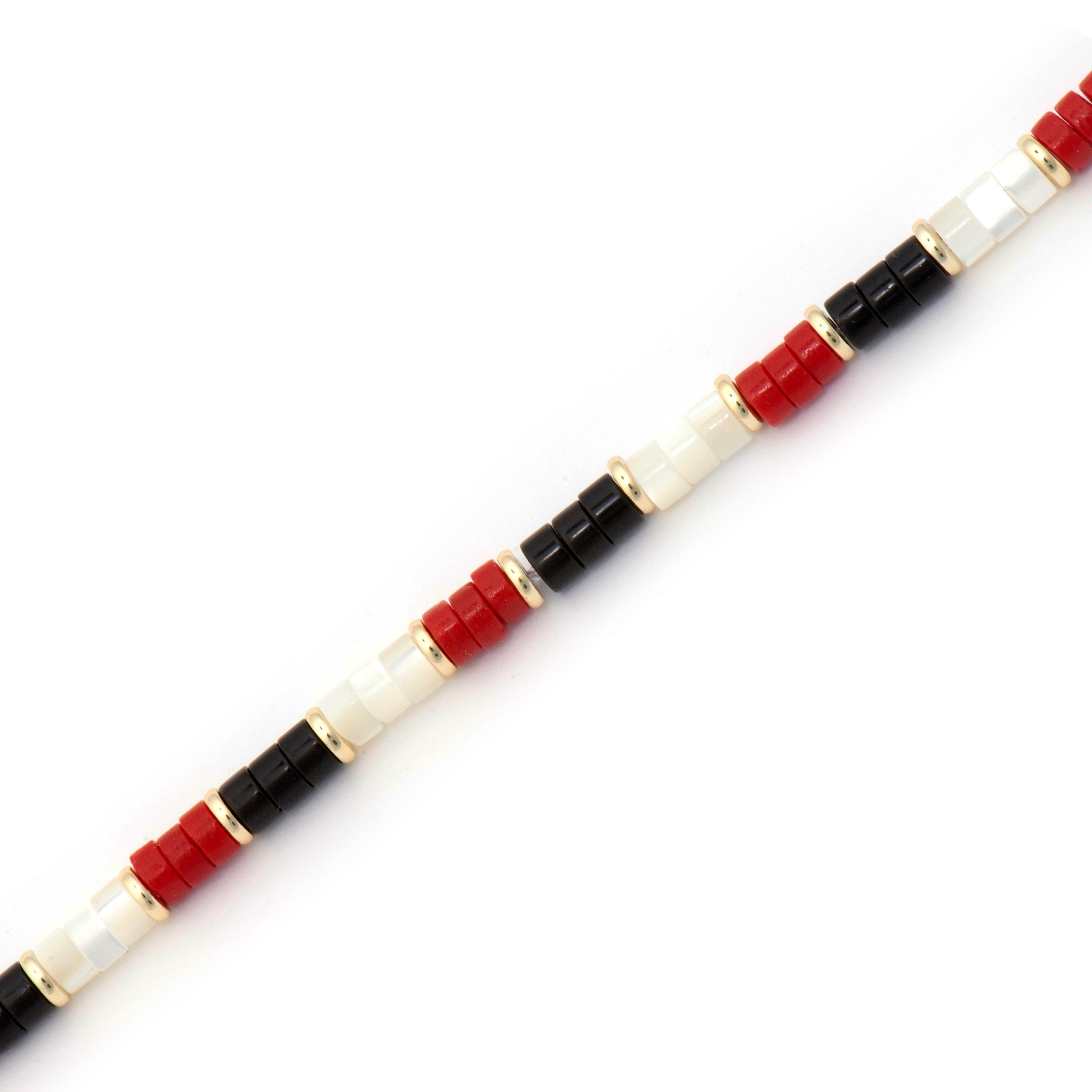 925er Silberarmband mit Koralle und 18k Gelbgold-Finish - Siraba