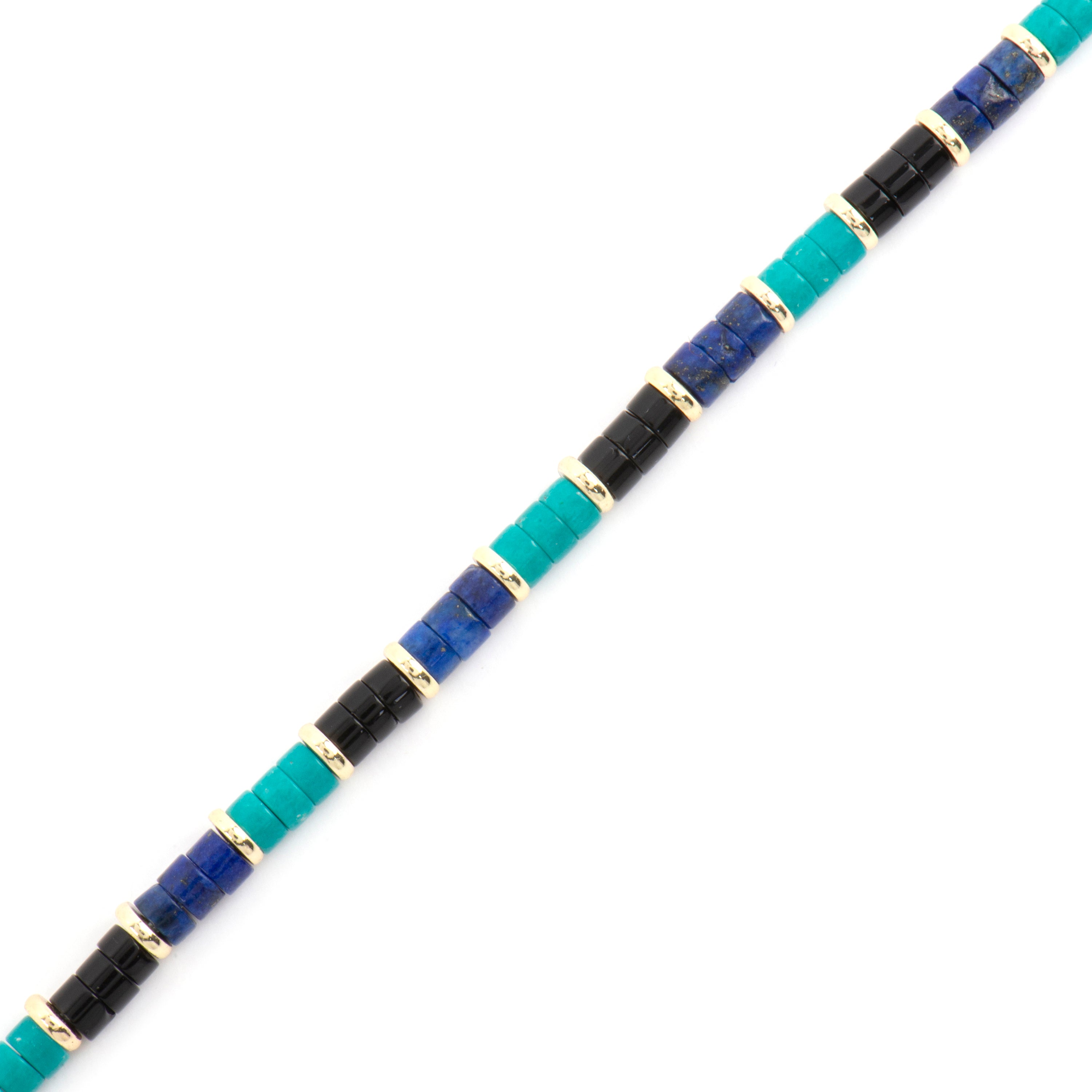 Pulsera de Plata de Ley 925 y Turquesa acabado oro amarillo de 18k - Bathim