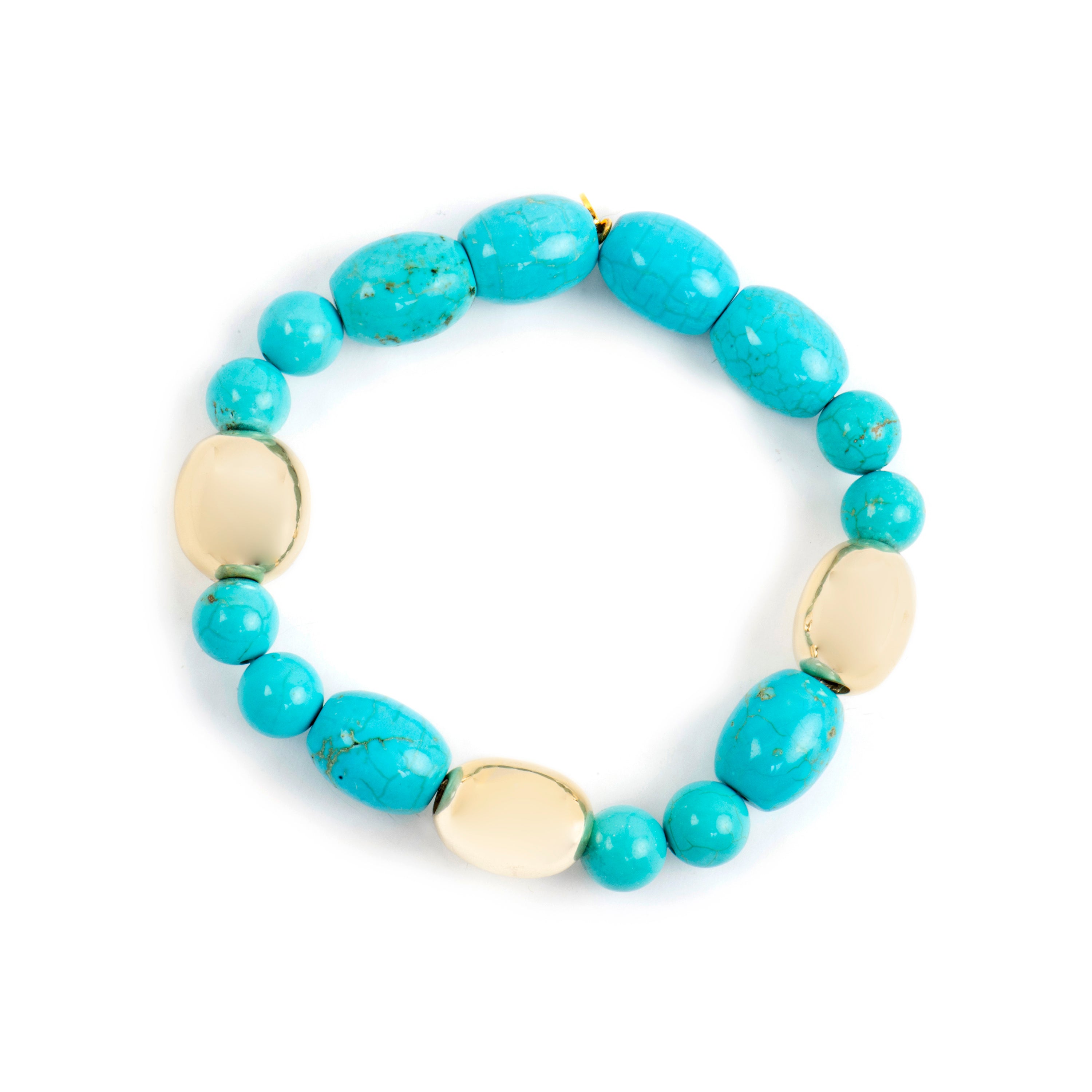 925 Sterling Silver and Turquoise Bracelet with 18k Yellow Gold Finish Shyra