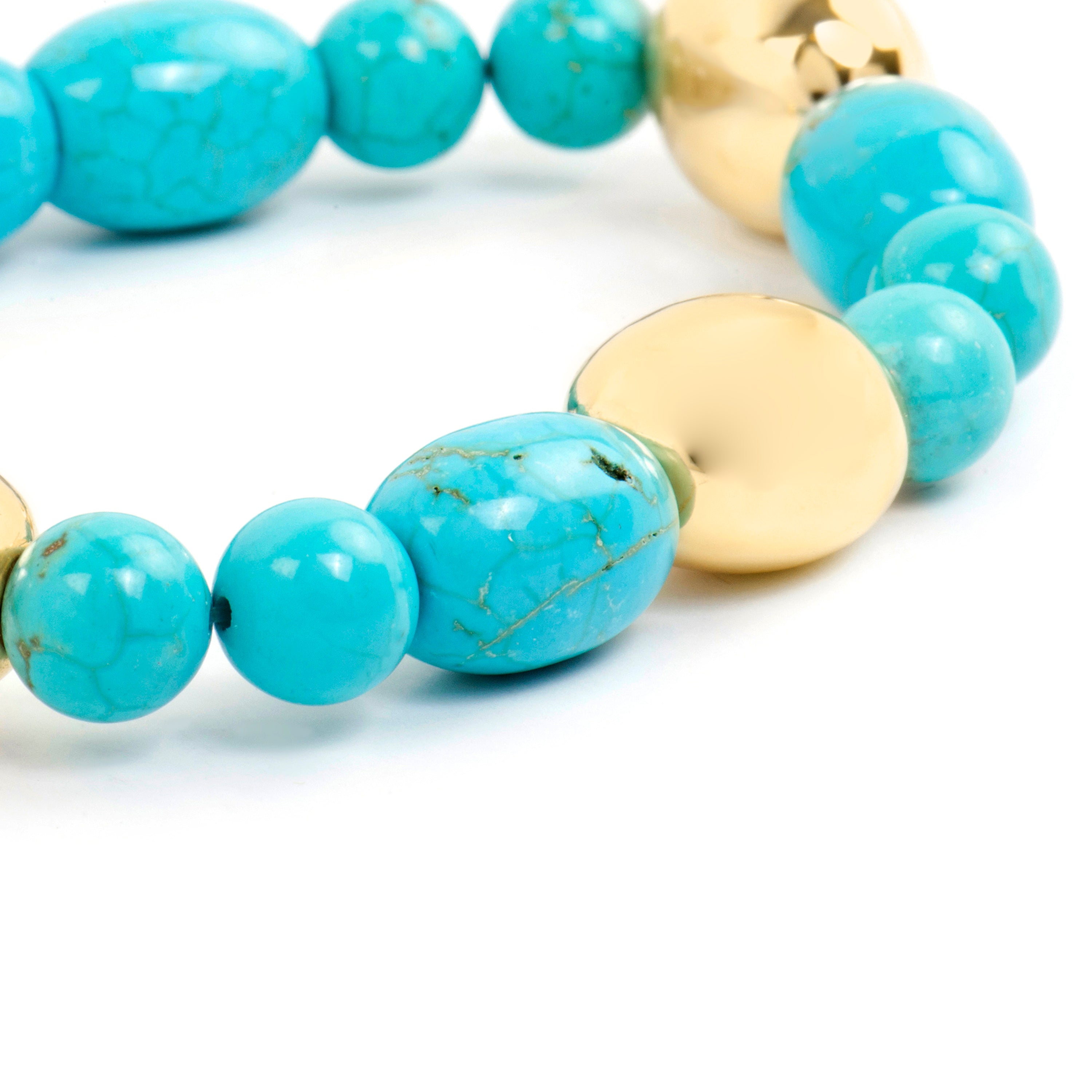 925 Sterling Silver and Turquoise Bracelet with 18k Yellow Gold Finish Shyra