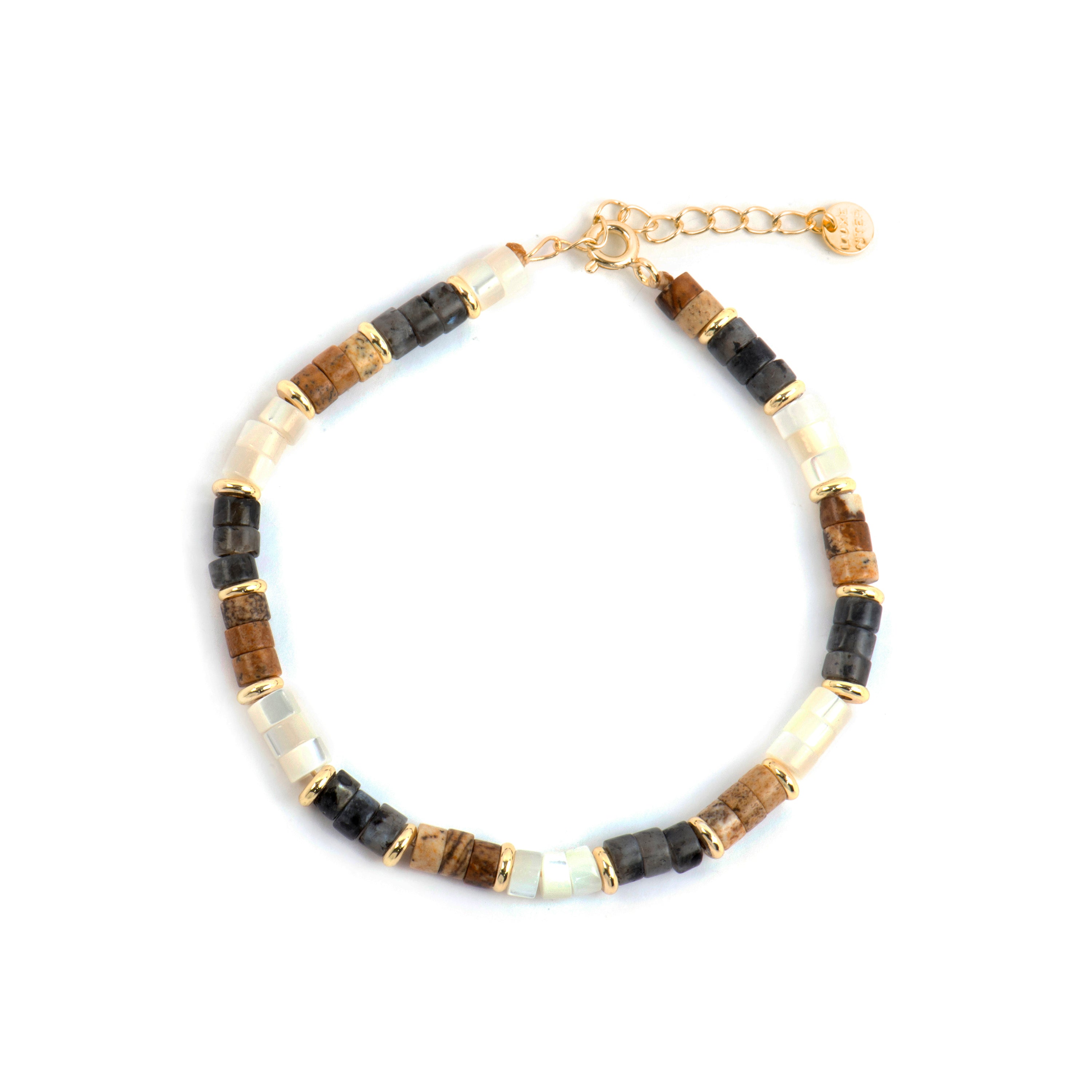 925 Sterling Silver Bracelet with 18k Yellow Gold Finish Tiger's Eye - Gelmi