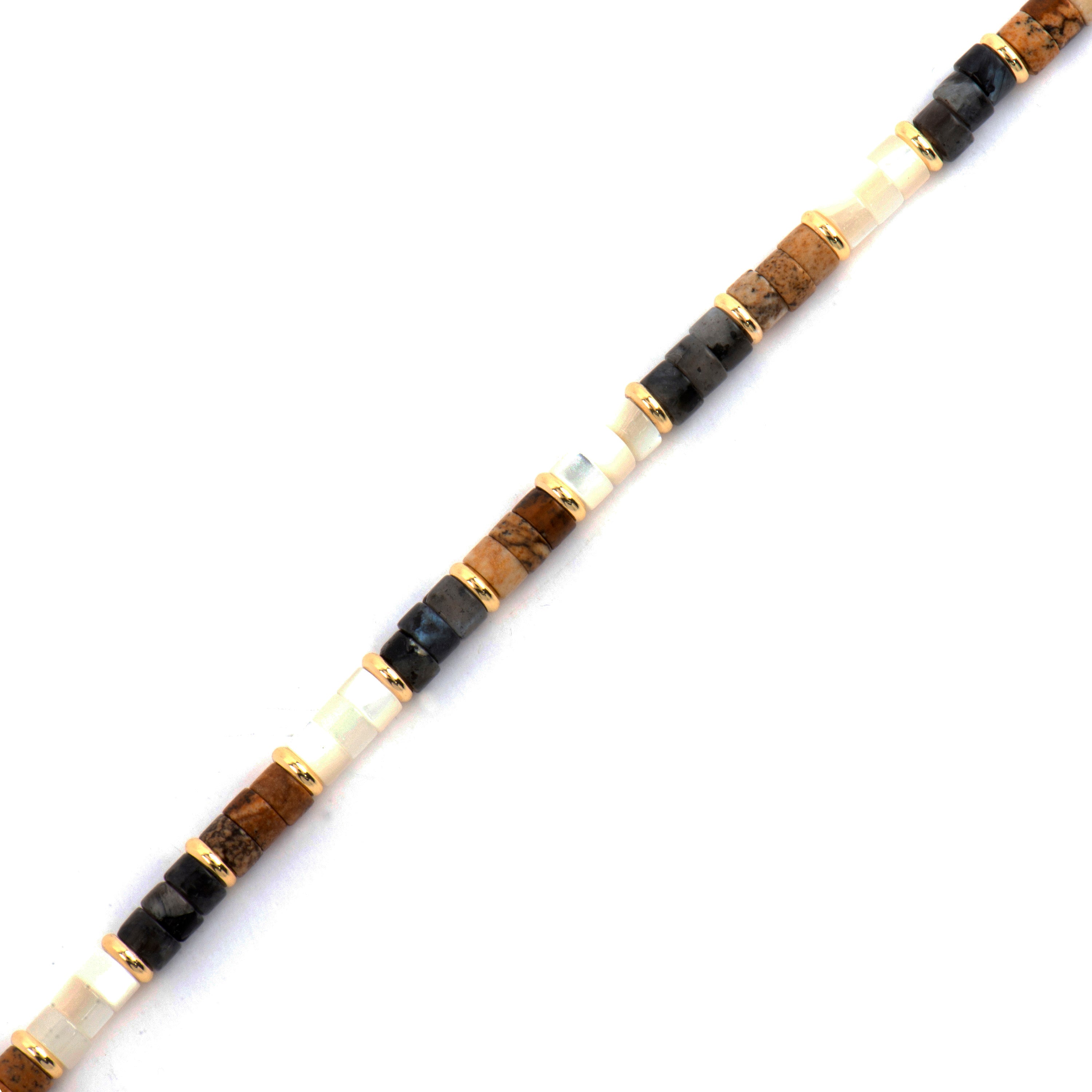 925 Sterling Silver Bracelet with 18k Yellow Gold Finish Tiger's Eye - Gelmi