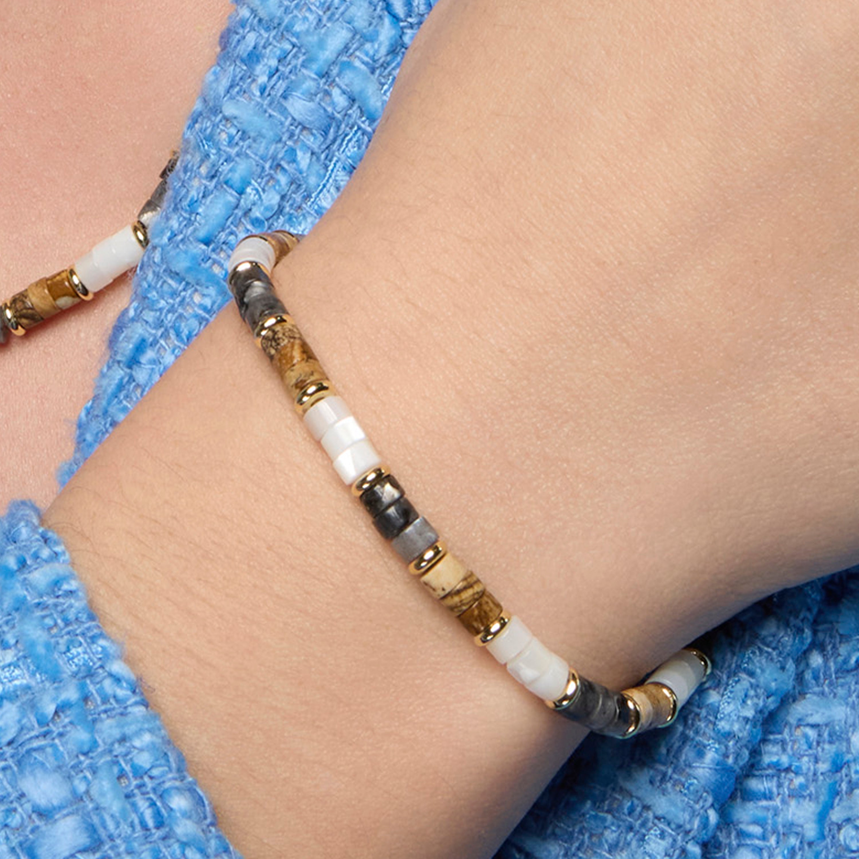 925 Sterling Silver Bracelet with 18k Yellow Gold Finish Tiger's Eye - Gelmi
