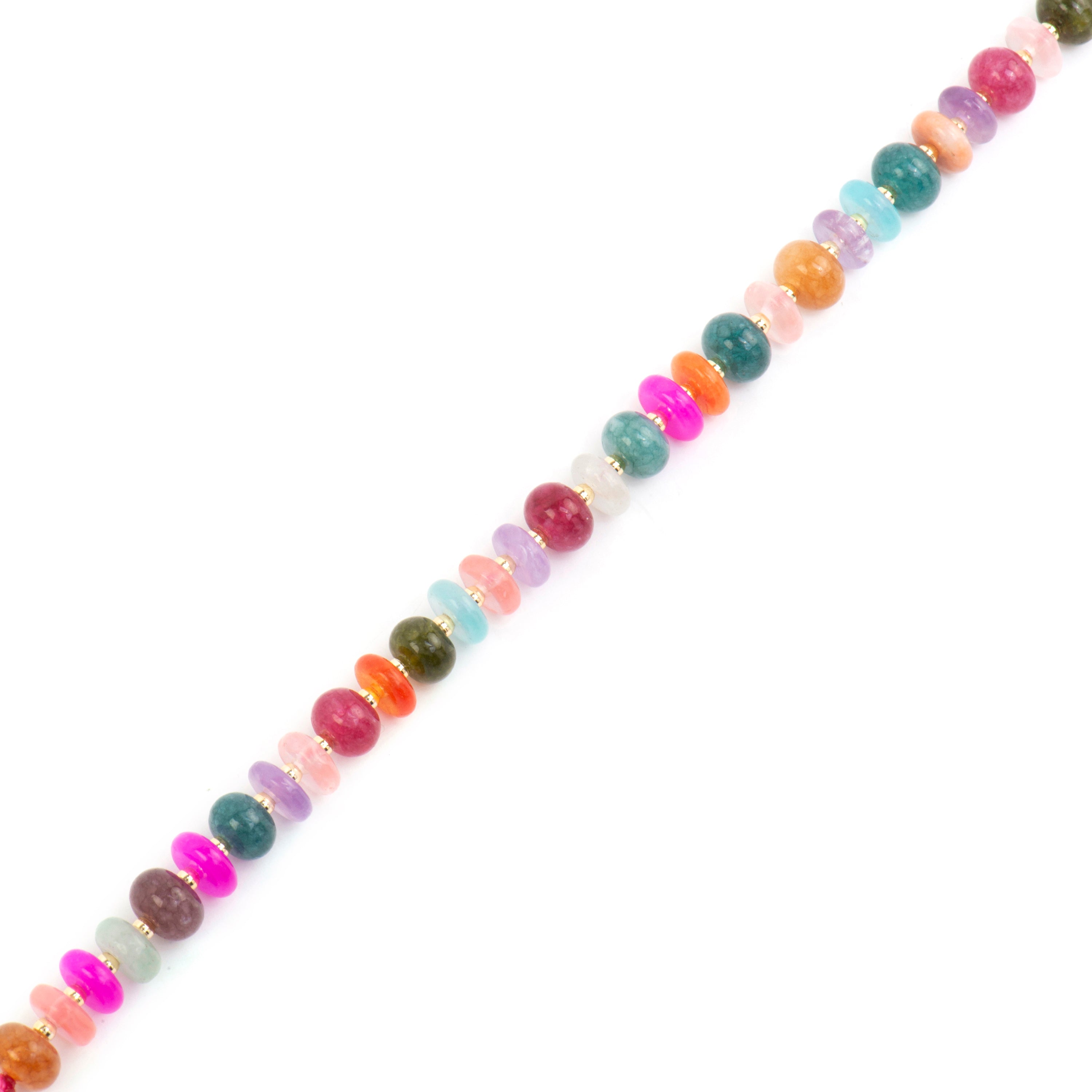 925er Sterlingsilberarmband mit mehrfarbigem Achat, vergoldet mit 18k - Laha
